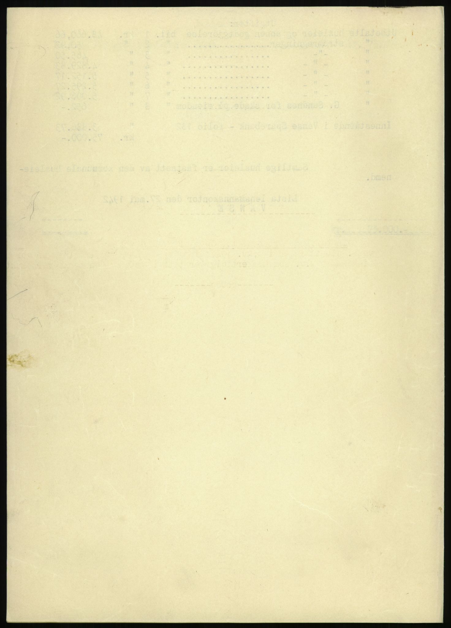 Forsvarsdepartementet, 10. kontor / Oppgjørskontoret, AV/RA-RAFA-1225/D/Db/L0180: Lista oppgjørskontor, 1942-1952, p. 1074