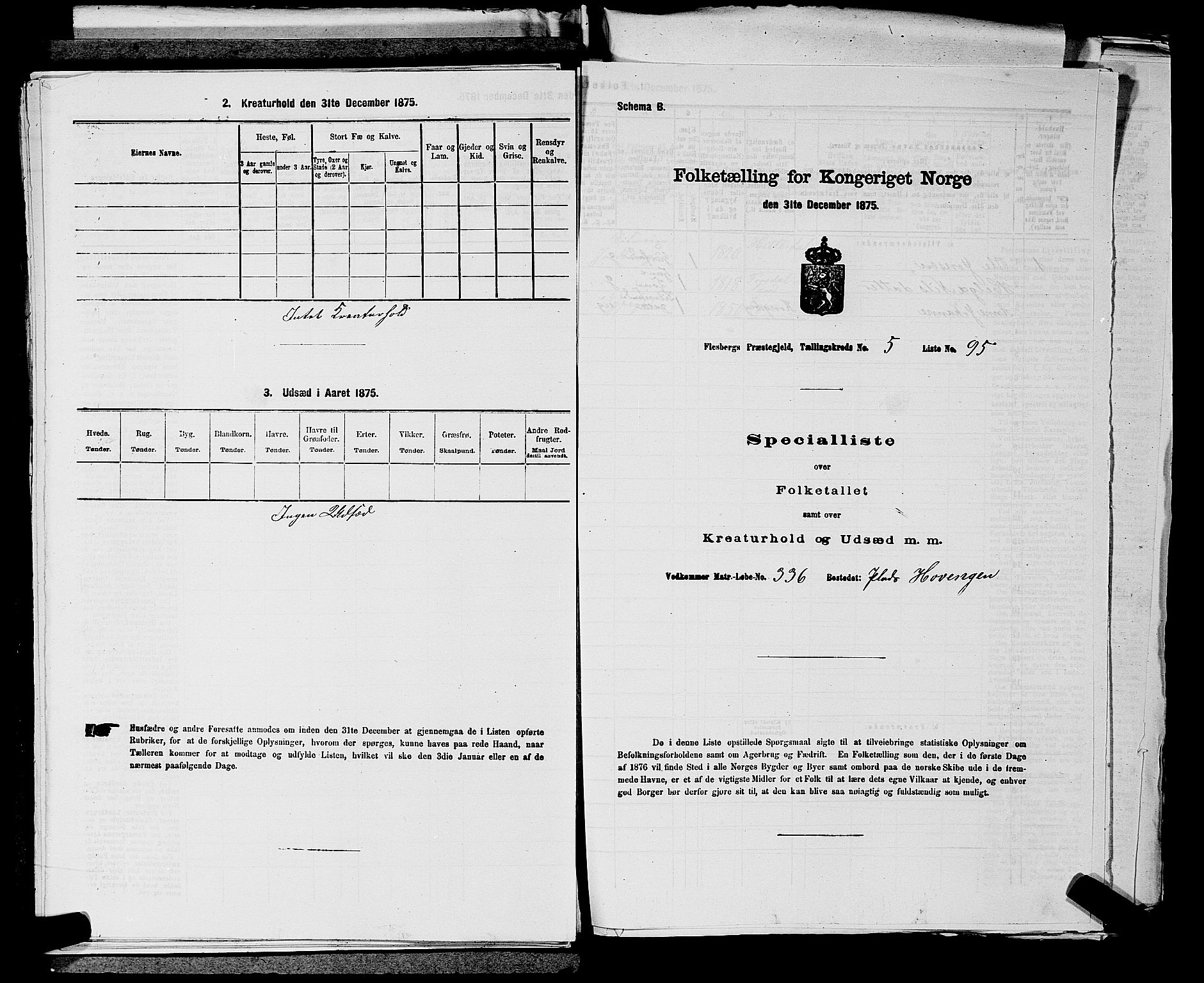 SAKO, 1875 census for 0631P Flesberg, 1875, p. 1075