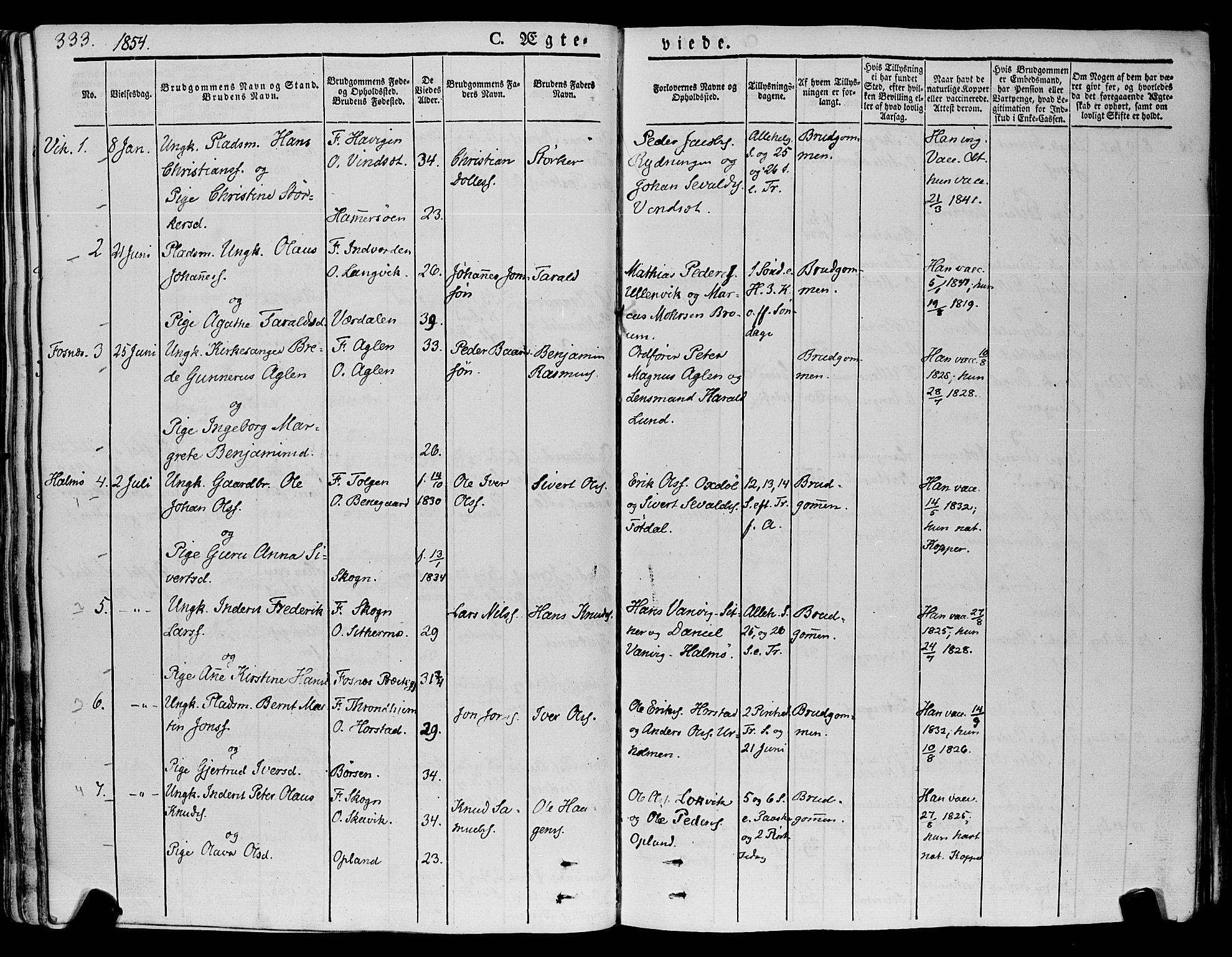 Ministerialprotokoller, klokkerbøker og fødselsregistre - Nord-Trøndelag, SAT/A-1458/773/L0614: Parish register (official) no. 773A05, 1831-1856, p. 333