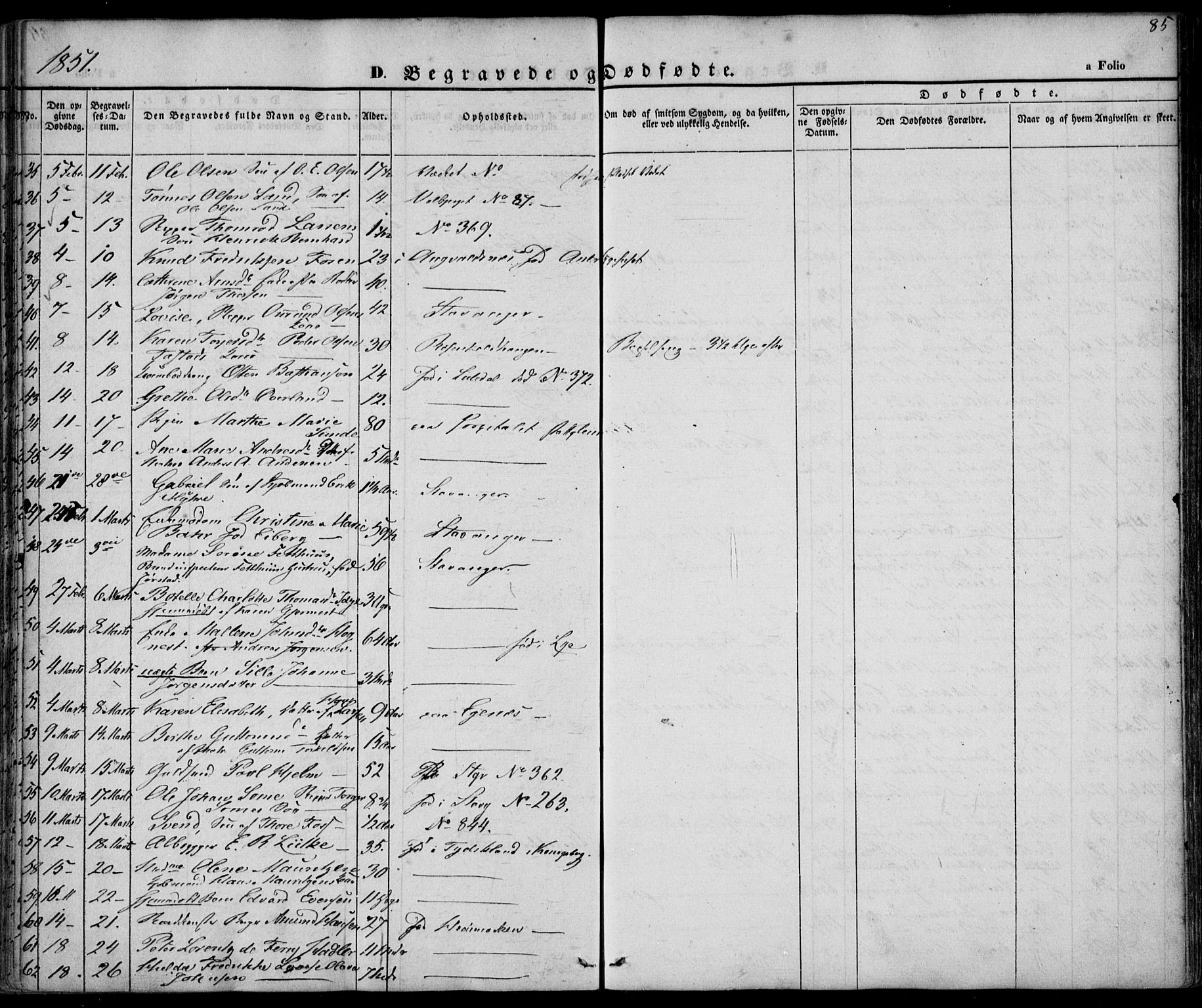 Domkirken sokneprestkontor, AV/SAST-A-101812/001/30/30BA/L0014: Parish register (official) no. A 13, 1841-1851, p. 85