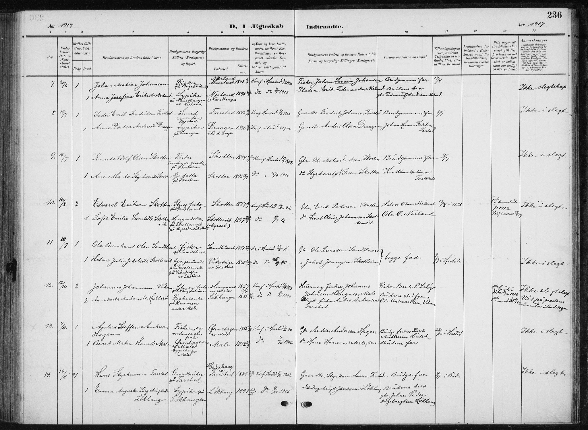 Ministerialprotokoller, klokkerbøker og fødselsregistre - Møre og Romsdal, AV/SAT-A-1454/567/L0784: Parish register (copy) no. 567C04, 1903-1938, p. 236