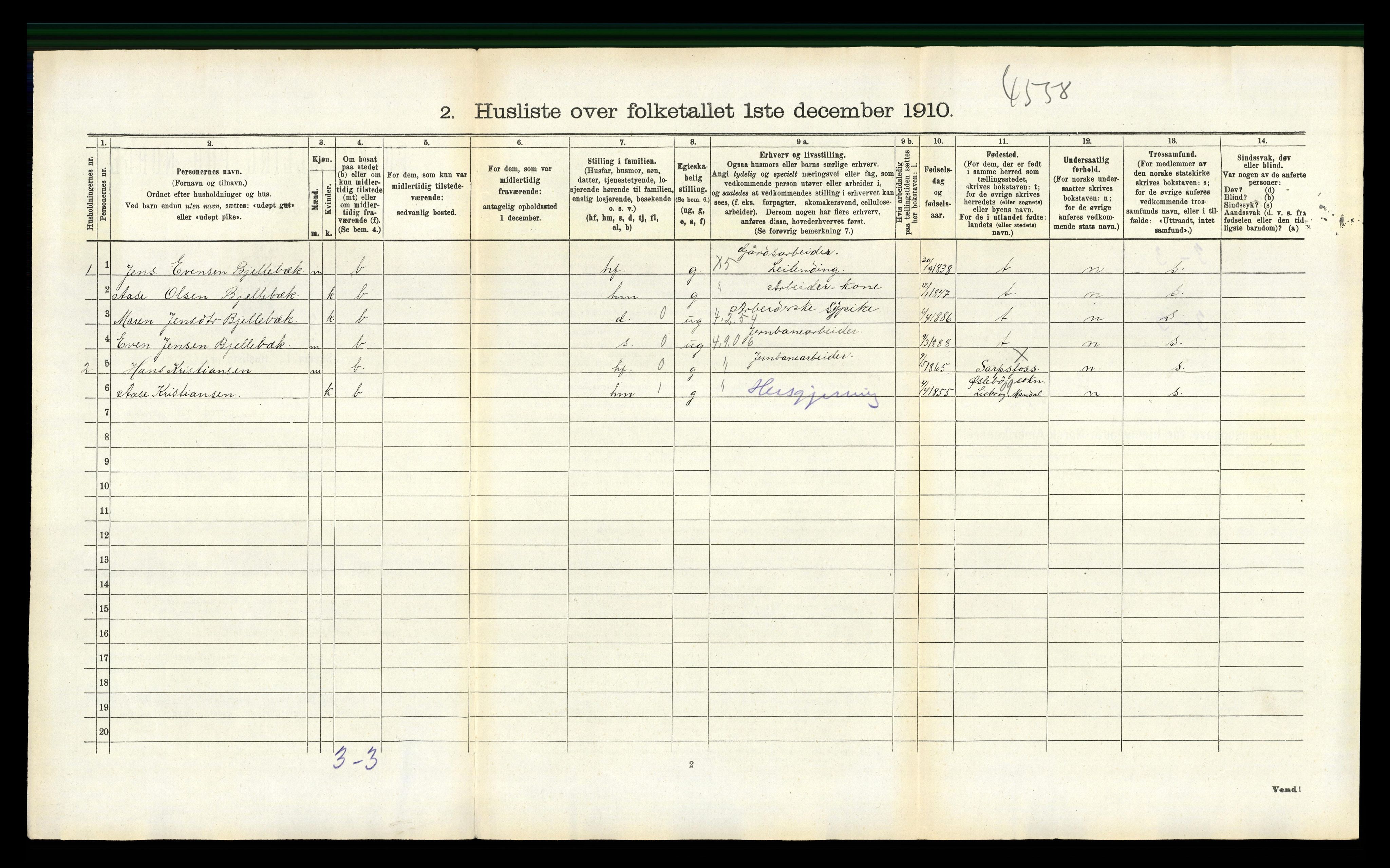 RA, 1910 census for Froland, 1910, p. 167