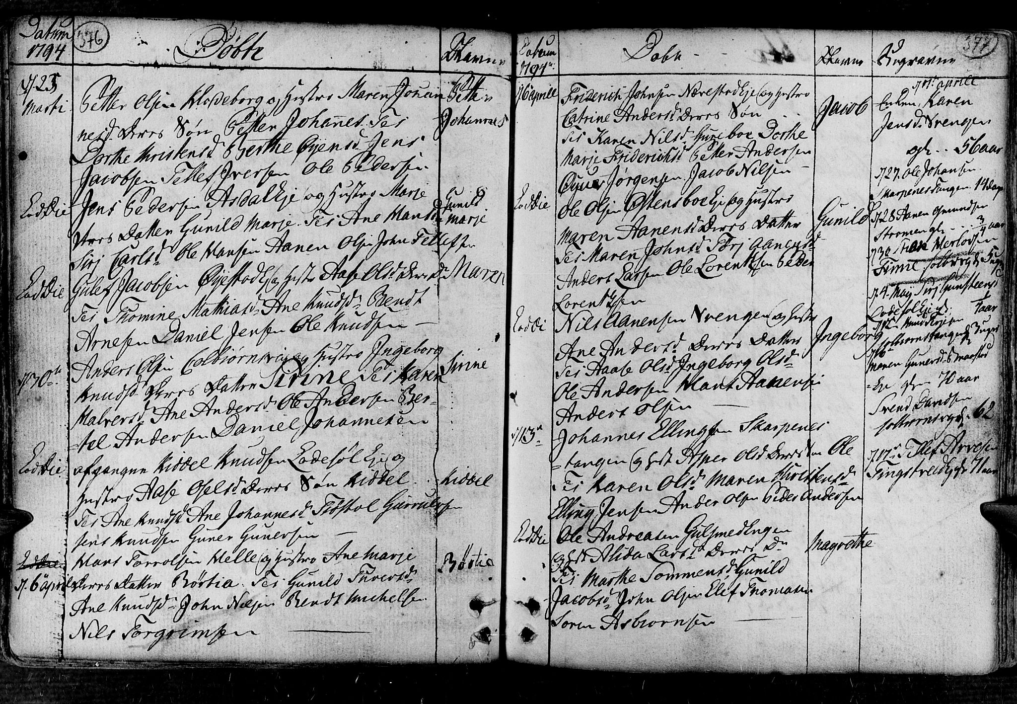 Øyestad sokneprestkontor, AV/SAK-1111-0049/F/Fa/L0008: Parish register (official) no. A 8, 1777-1804, p. 376-377