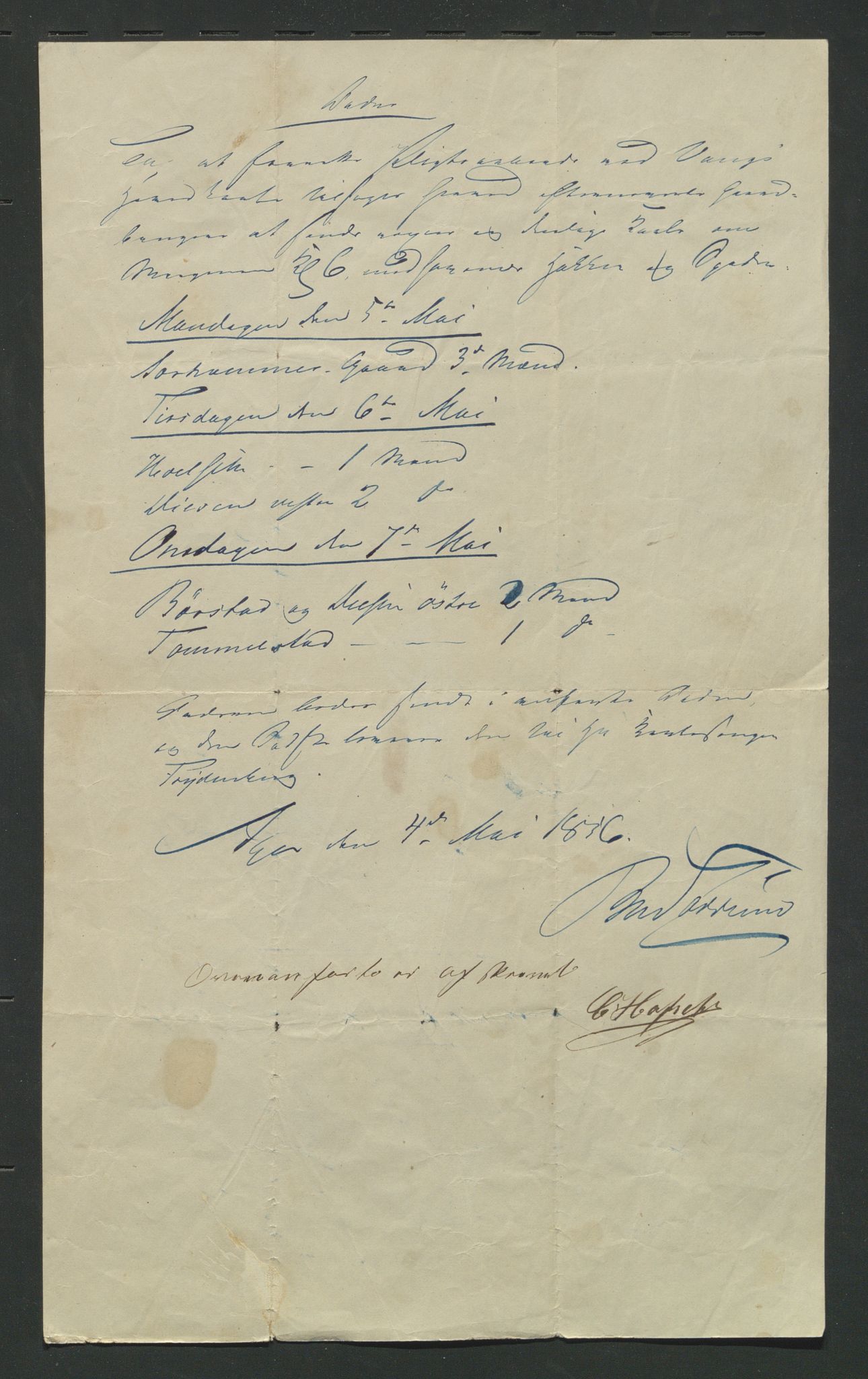 Åker i Vang, Hedmark, og familien Todderud, AV/SAH-ARK-010/E/Ec/L0001: Korrespondanse ordnet etter emne, 1772-1907, p. 174