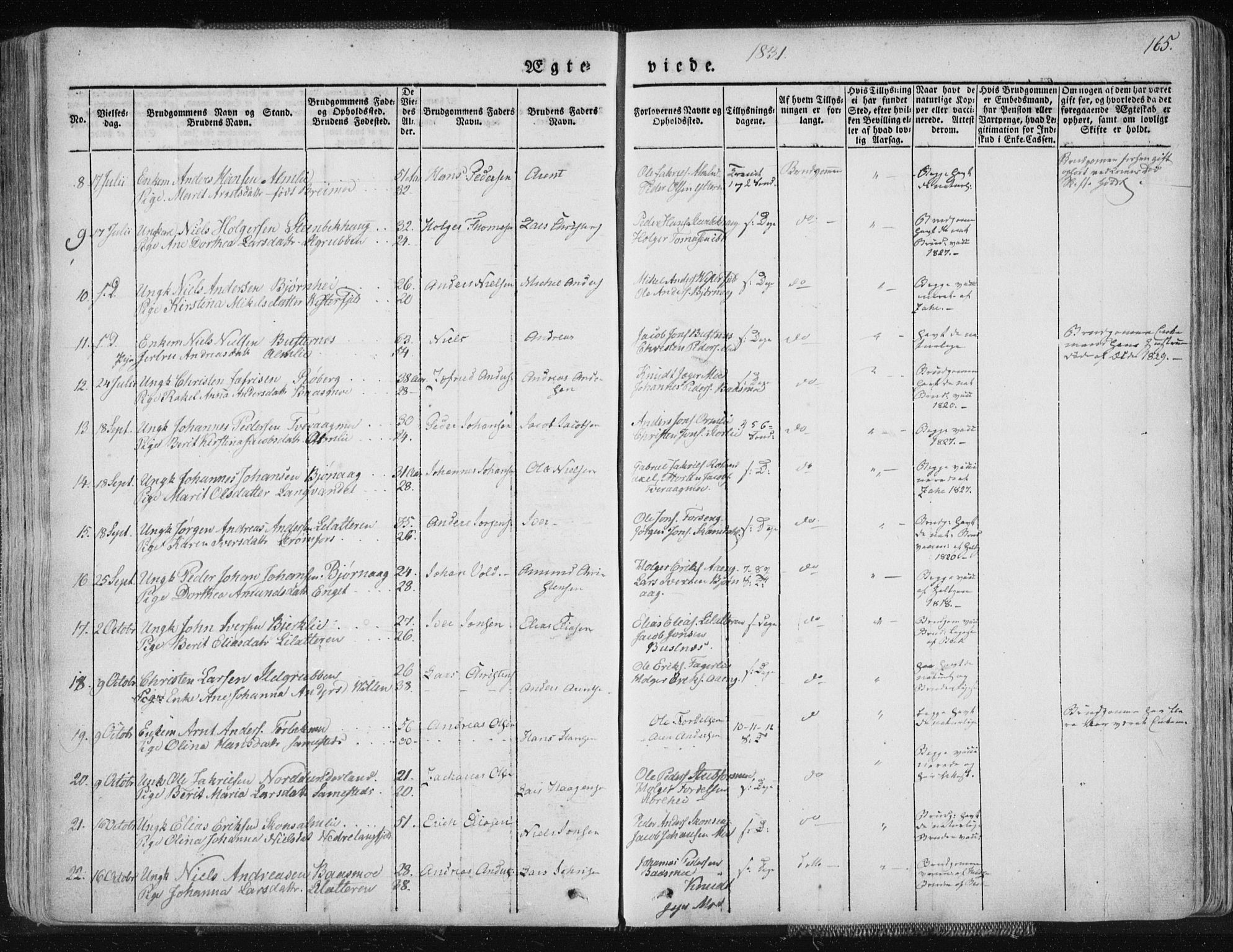 Ministerialprotokoller, klokkerbøker og fødselsregistre - Nordland, AV/SAT-A-1459/827/L0390: Parish register (official) no. 827A02, 1826-1841, p. 165