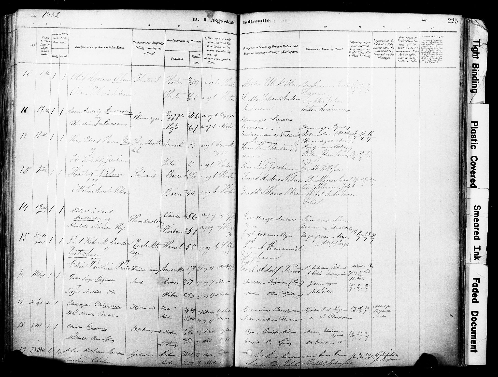 Horten kirkebøker, AV/SAKO-A-348/F/Fa/L0003: Parish register (official) no. 3, 1878-1887, p. 225