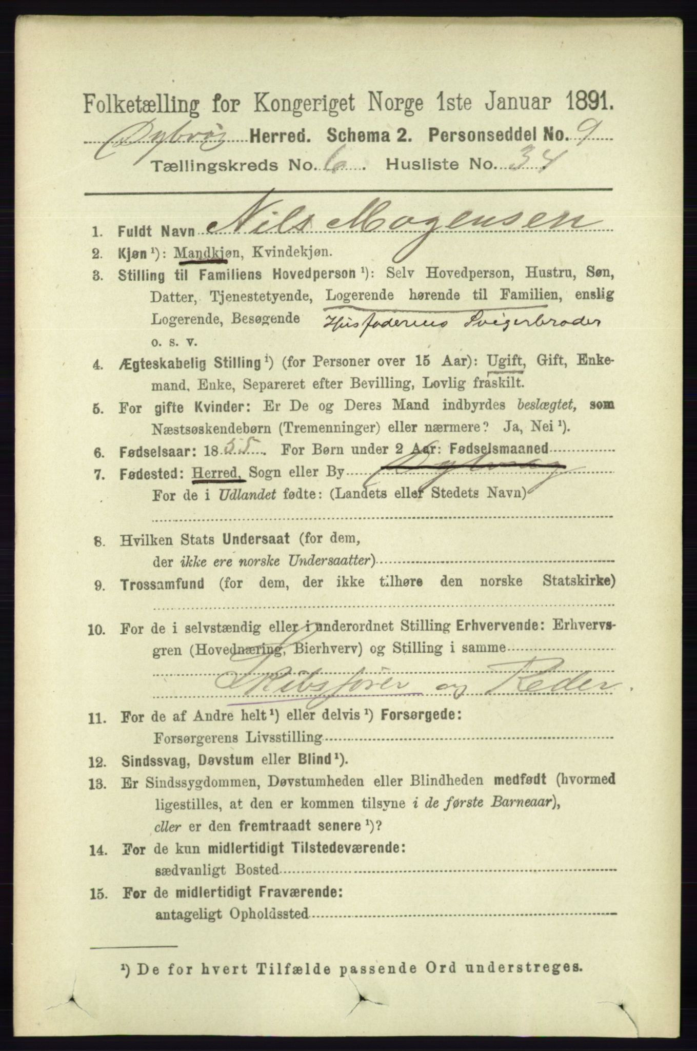 RA, 1891 census for 0915 Dypvåg, 1891, p. 1972