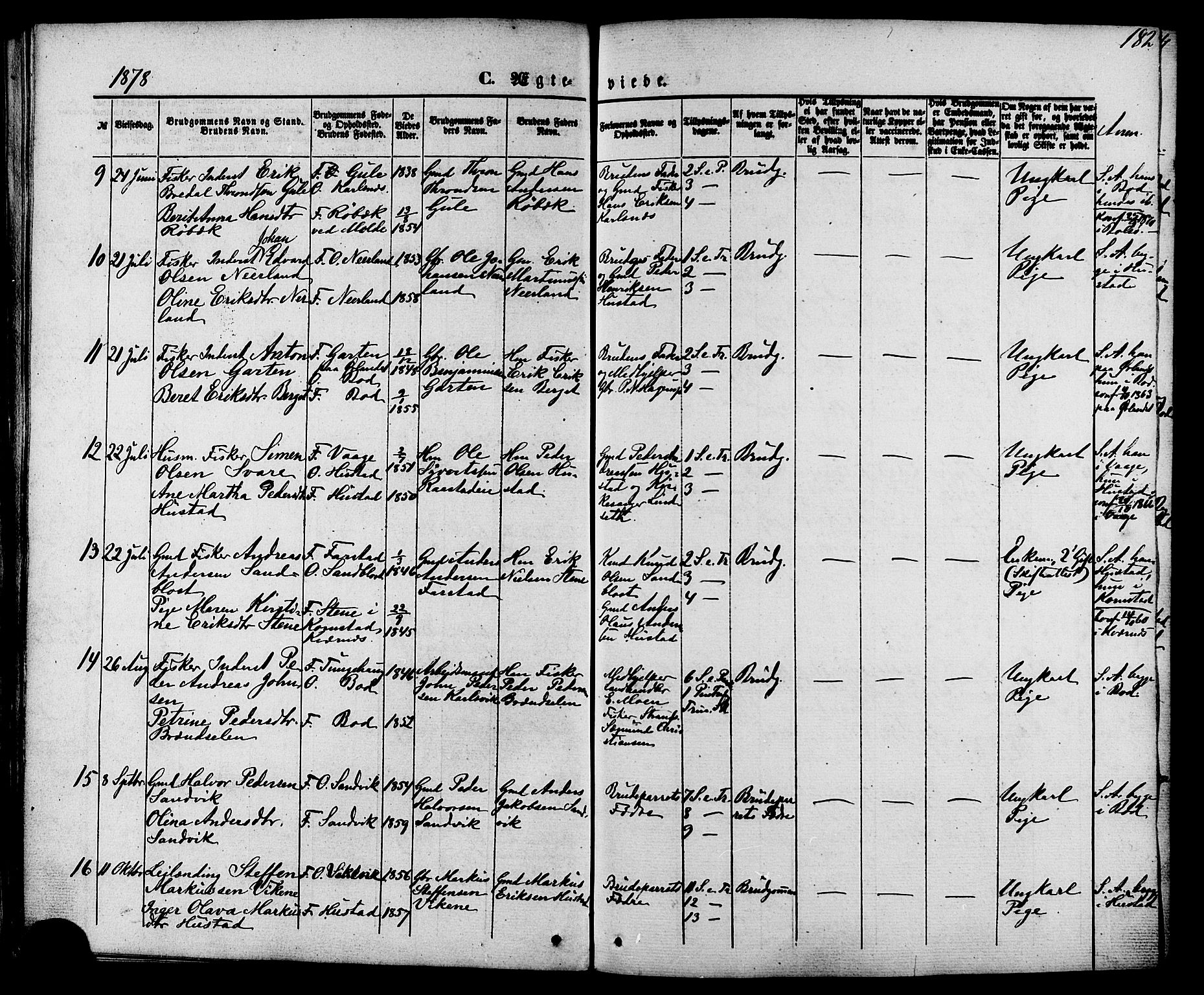 Ministerialprotokoller, klokkerbøker og fødselsregistre - Møre og Romsdal, AV/SAT-A-1454/566/L0768: Parish register (official) no. 566A07, 1869-1881, p. 182