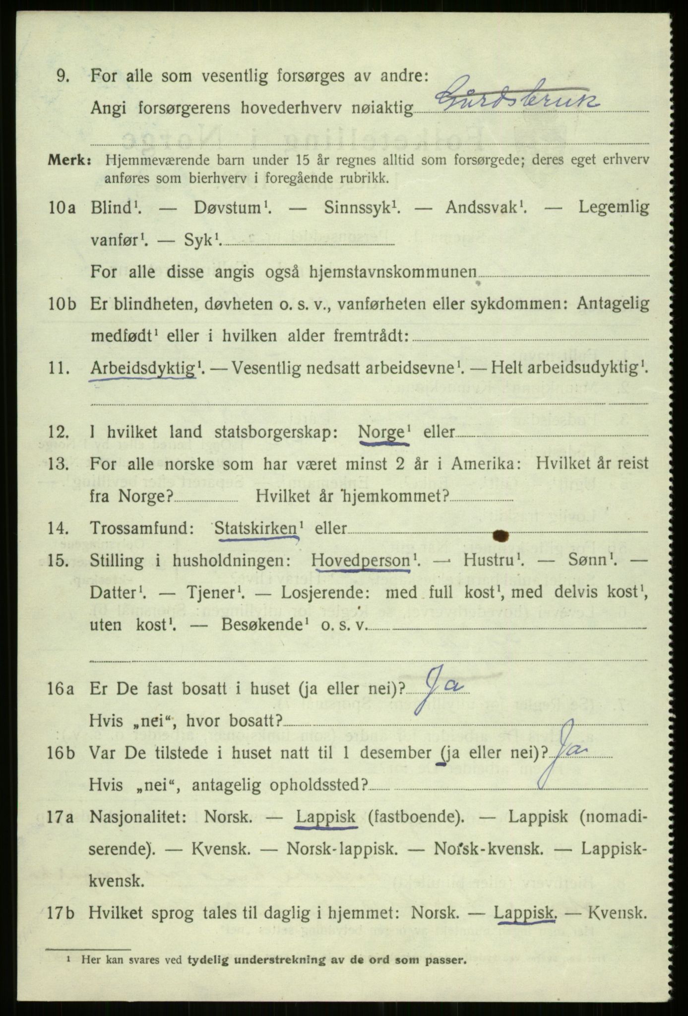 SATØ, 1920 census for Trondenes, 1920, p. 6180