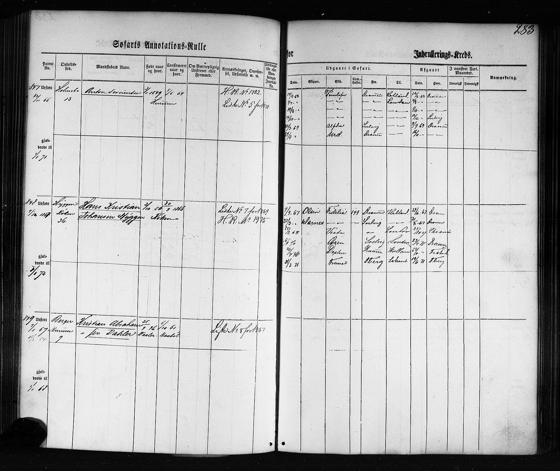 Drammen innrulleringsdistrikt, AV/SAKO-A-781/F/Fb/L0002: Annotasjonsrulle, 1860-1868, p. 295