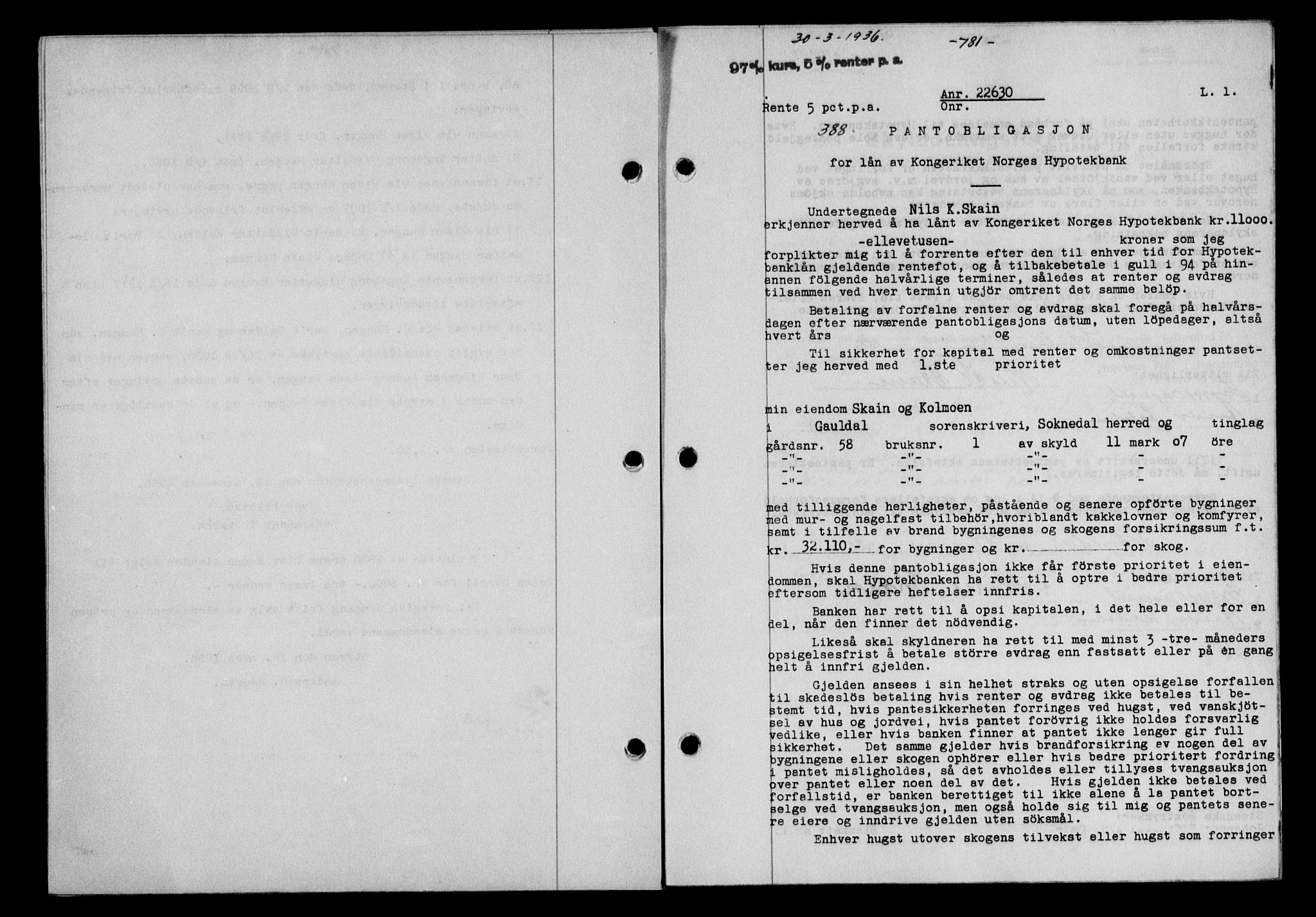 Gauldal sorenskriveri, SAT/A-0014/1/2/2C/L0045: Mortgage book no. 47-49, 1935-1936, Deed date: 30.03.1936