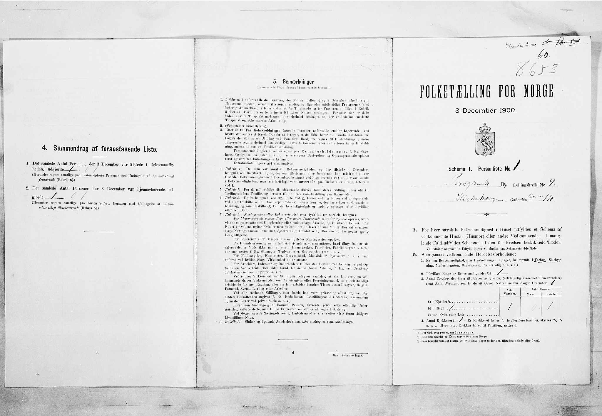 SAKO, 1900 census for Porsgrunn, 1900, p. 1670