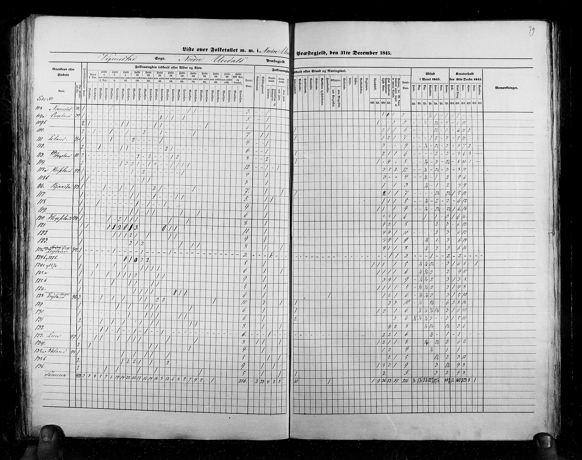 RA, Census 1845, vol. 6: Lister og Mandal amt og Stavanger amt, 1845, p. 79