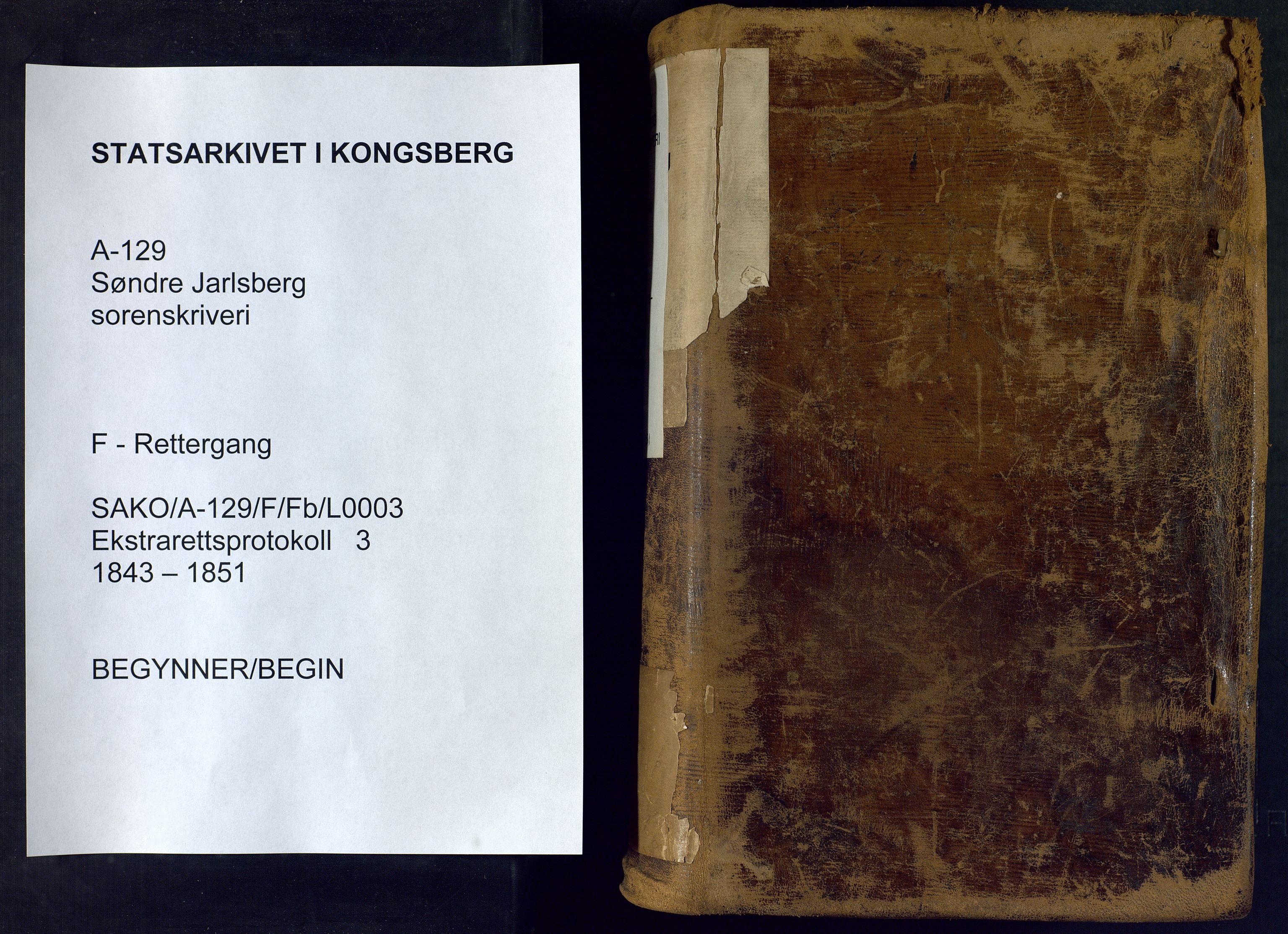 Søndre Jarlsberg sorenskriveri, AV/SAKO-A-129/F/Fb/L0003: Ekstrarettsprotokoll, 1843-1851