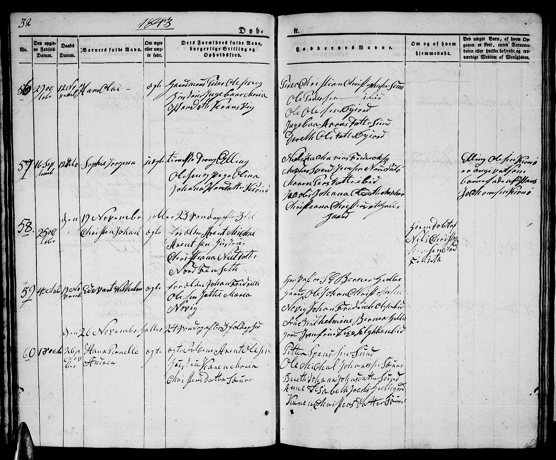 Ministerialprotokoller, klokkerbøker og fødselsregistre - Nordland, AV/SAT-A-1459/805/L0106: Parish register (copy) no. 805C02, 1841-1861, p. 32