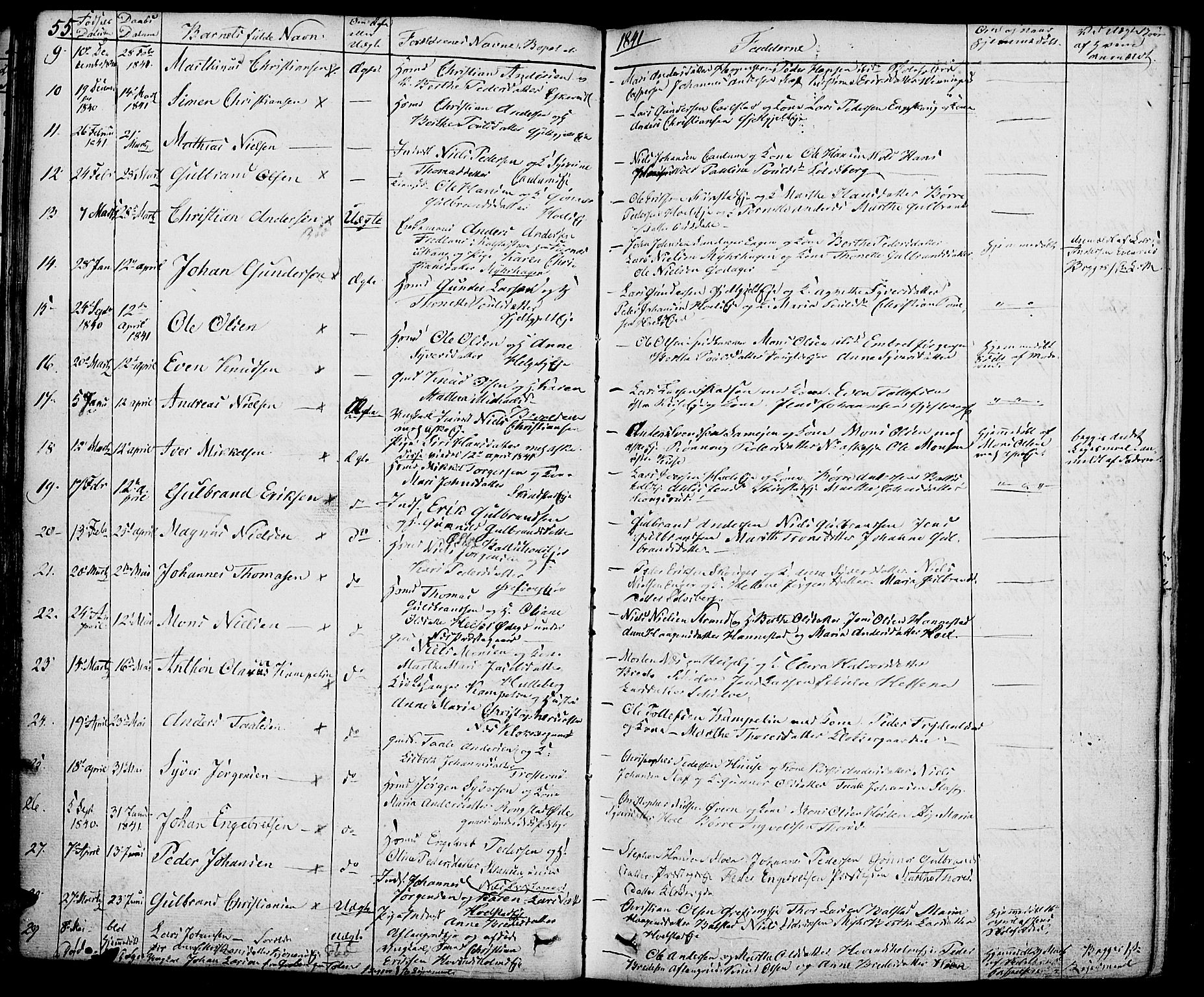 Nes prestekontor, Hedmark, AV/SAH-PREST-020/K/Ka/L0003: Parish register (official) no. 3, 1827-1851, p. 55