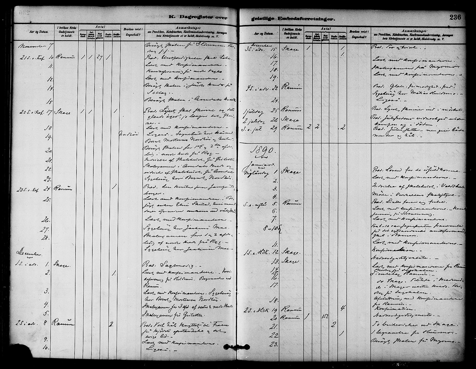 Ministerialprotokoller, klokkerbøker og fødselsregistre - Nord-Trøndelag, AV/SAT-A-1458/764/L0555: Parish register (official) no. 764A10, 1881-1896, p. 236