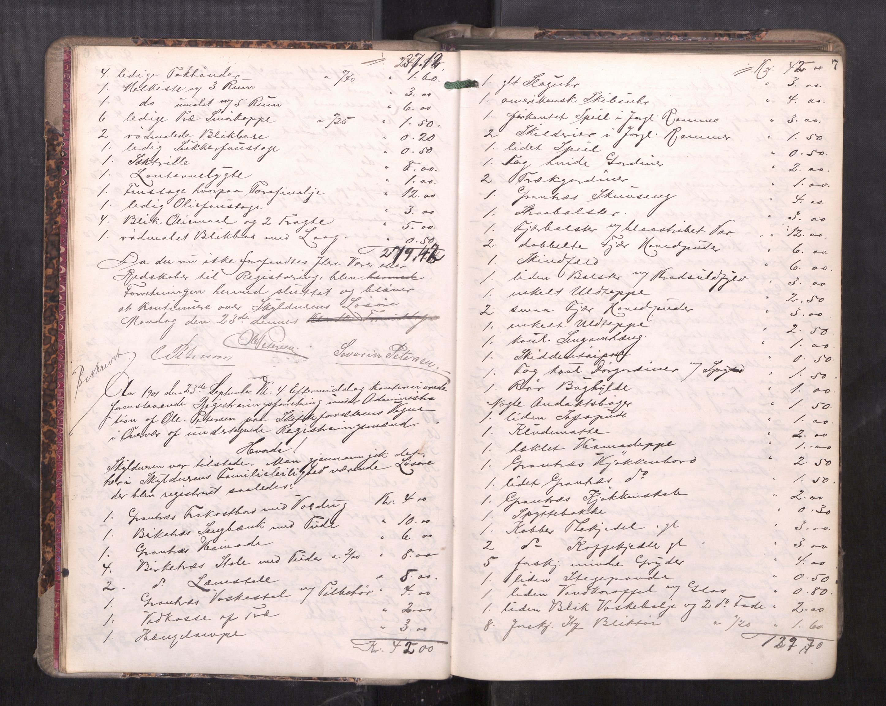Trondheim byfogd, AV/SAT-A-0003/1/3/3C/L0020: Skifteregistreringsprotokoll - 17/9-14/10. (u/ register), 1901-1904, p. 7
