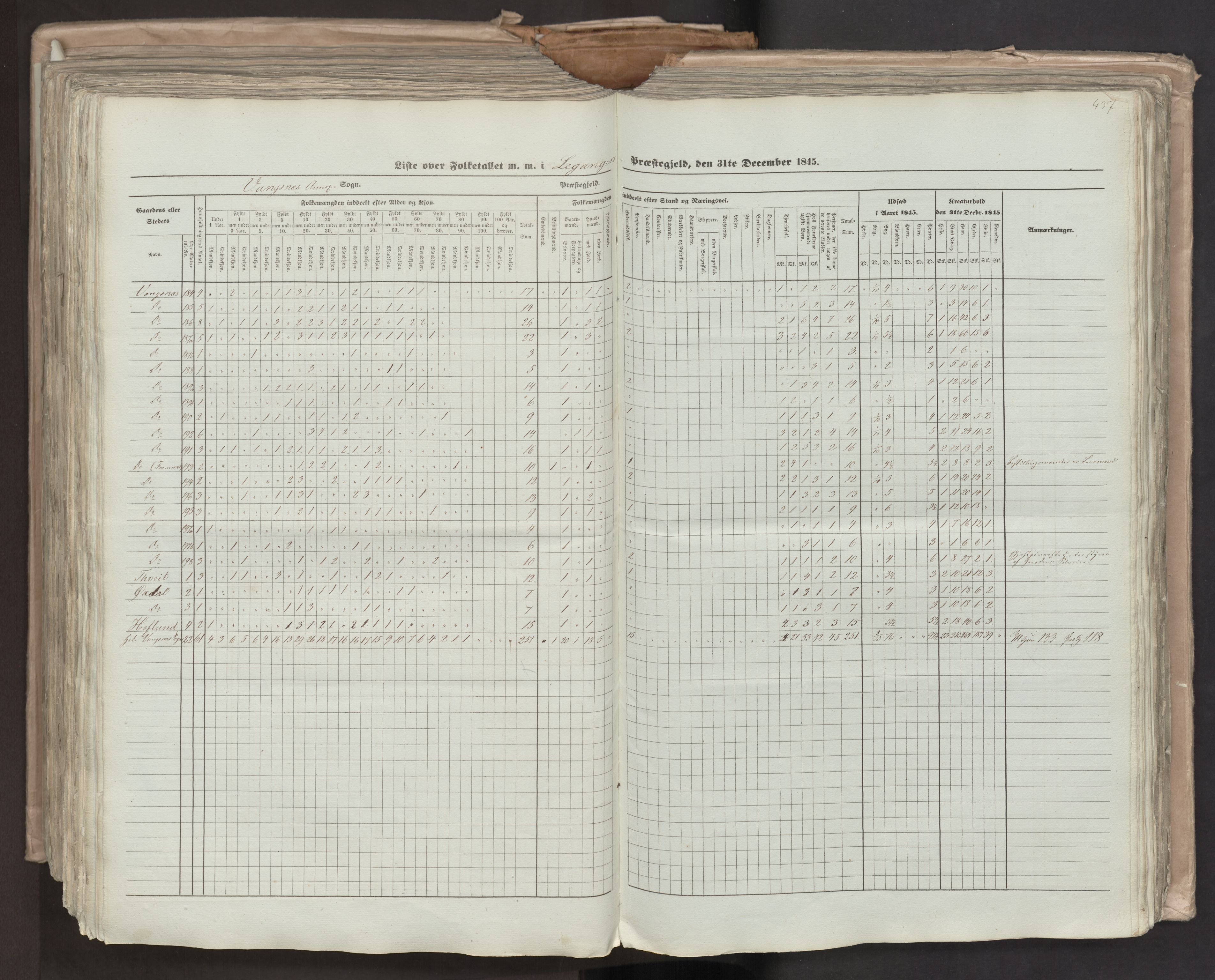 RA, Census 1845, vol. 7: Søndre Bergenhus amt og Nordre Bergenhus amt, 1845, p. 437