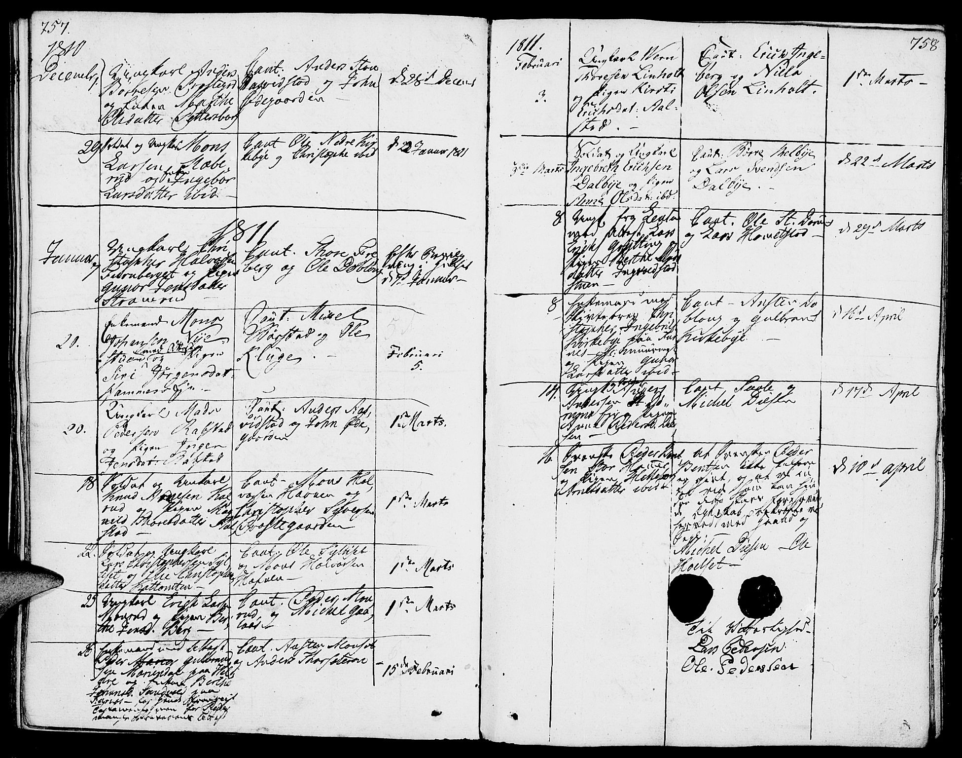 Vang prestekontor, Hedmark, AV/SAH-PREST-008/H/Ha/Haa/L0006: Parish register (official) no. 6 /1, 1809-1827, p. 757-758