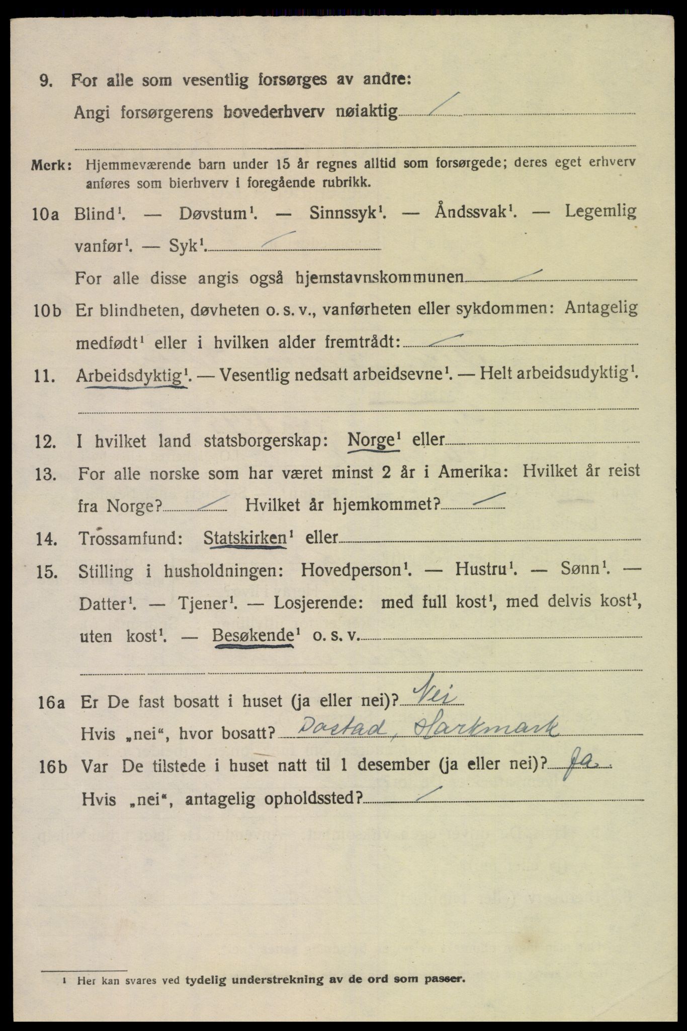 SAK, 1920 census for Søgne, 1920, p. 6968