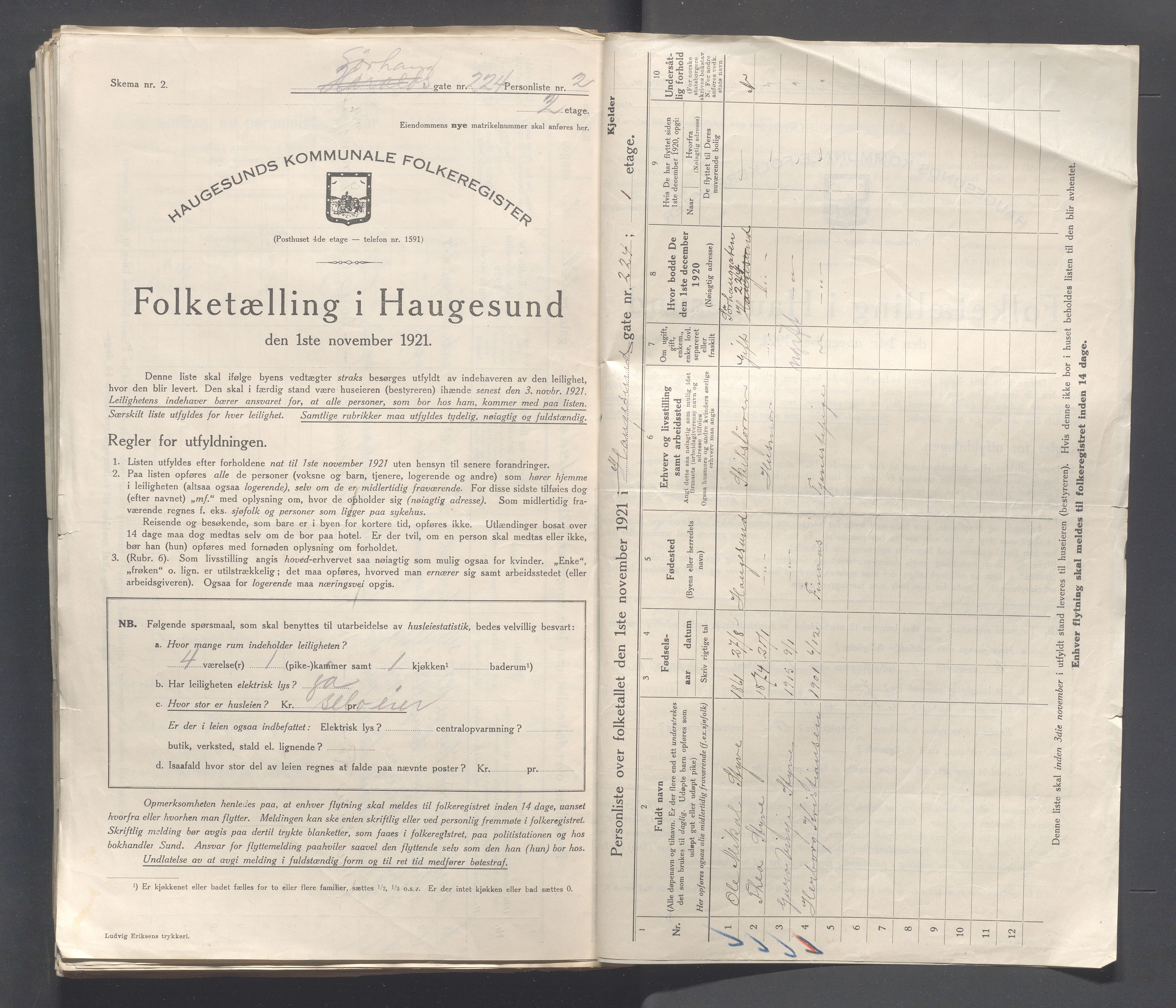 IKAR, Local census 1.11.1921 for Haugesund, 1921, p. 5378