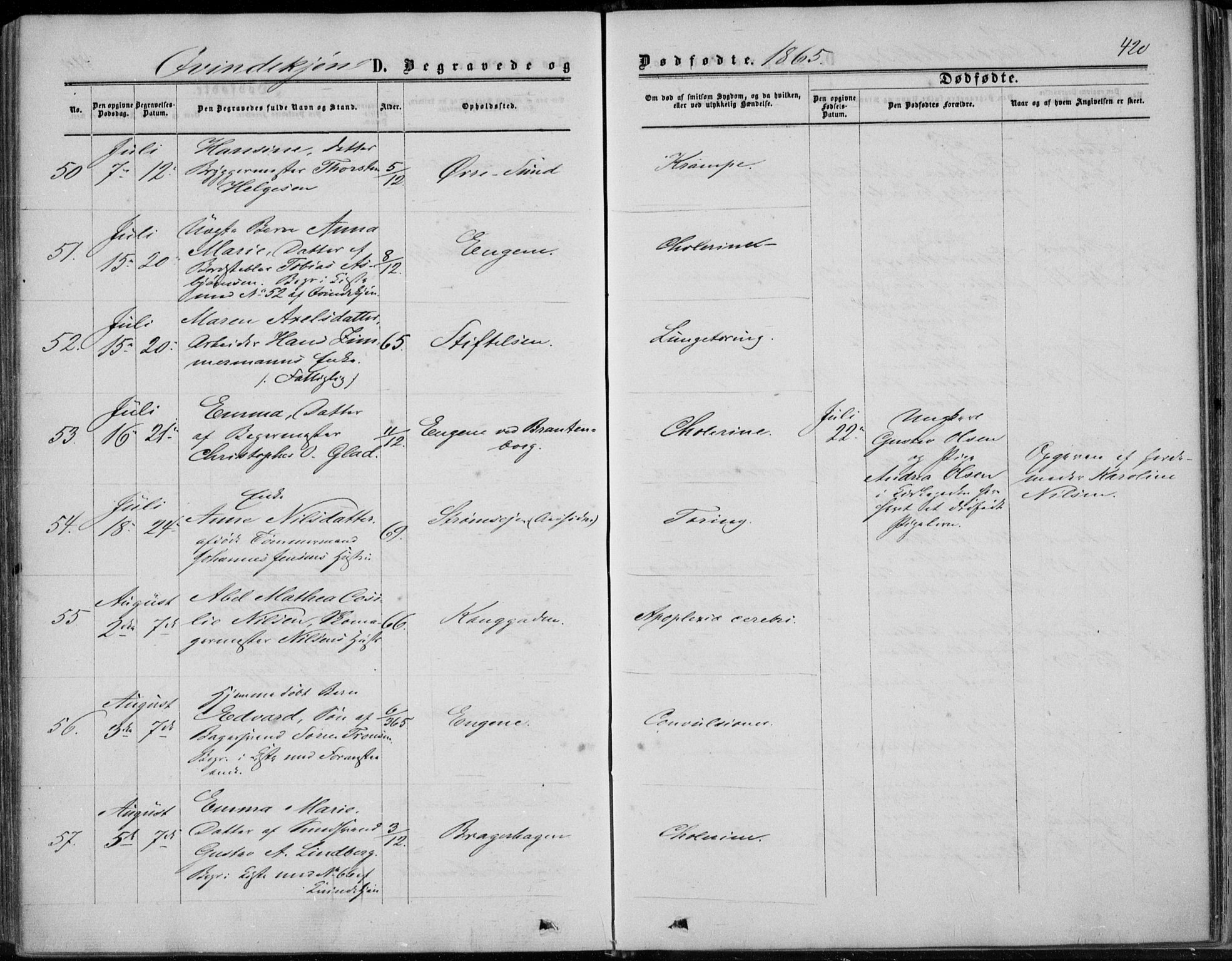 Bragernes kirkebøker, AV/SAKO-A-6/F/Fb/L0003: Parish register (official) no. II 3, 1860-1868, p. 420