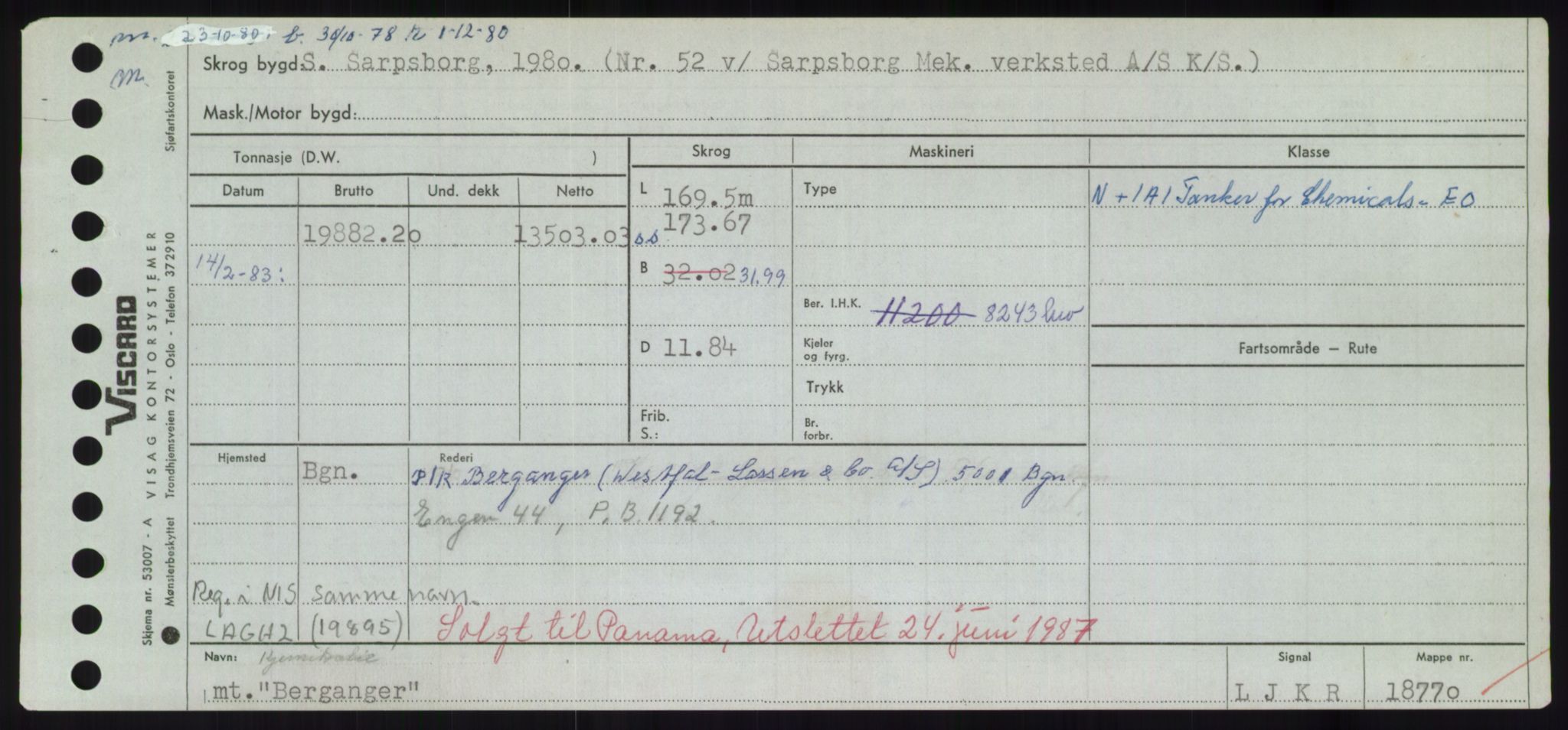 Sjøfartsdirektoratet med forløpere, Skipsmålingen, RA/S-1627/H/Hd/L0003: Fartøy, B-Bev, p. 663