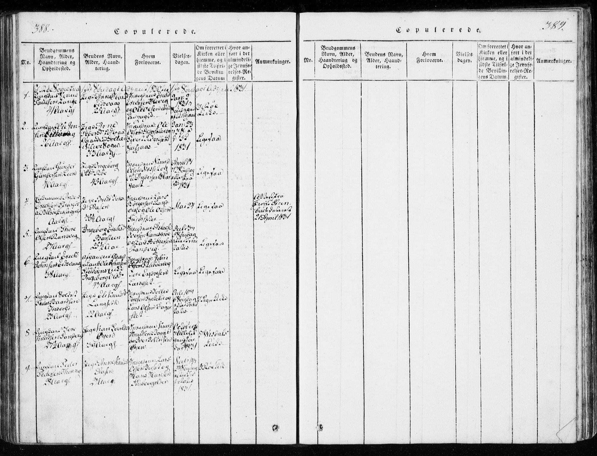 Ministerialprotokoller, klokkerbøker og fødselsregistre - Møre og Romsdal, AV/SAT-A-1454/551/L0623: Parish register (official) no. 551A03, 1818-1831, p. 388-389