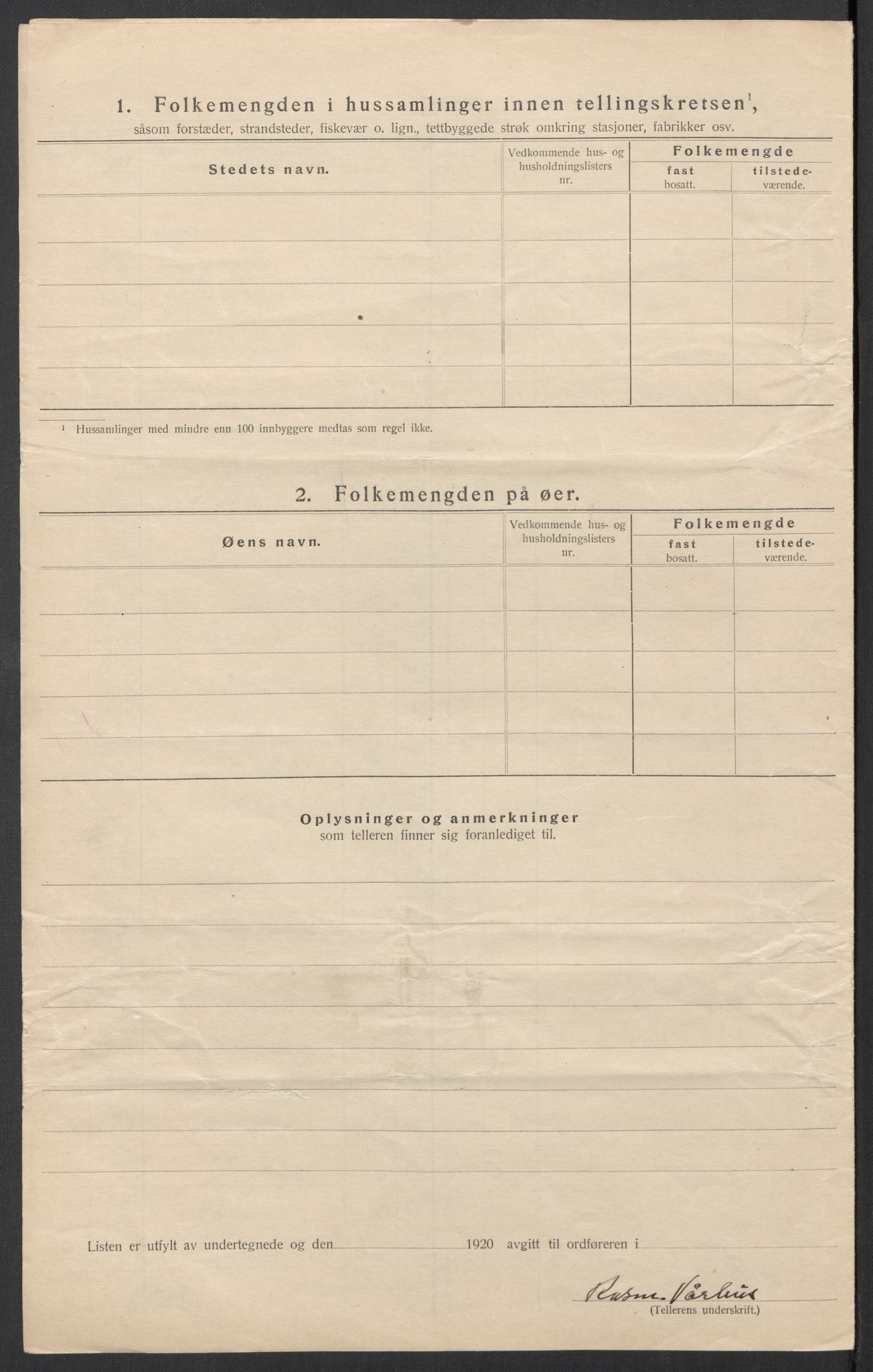 SAT, 1920 census for Ålen, 1920, p. 11