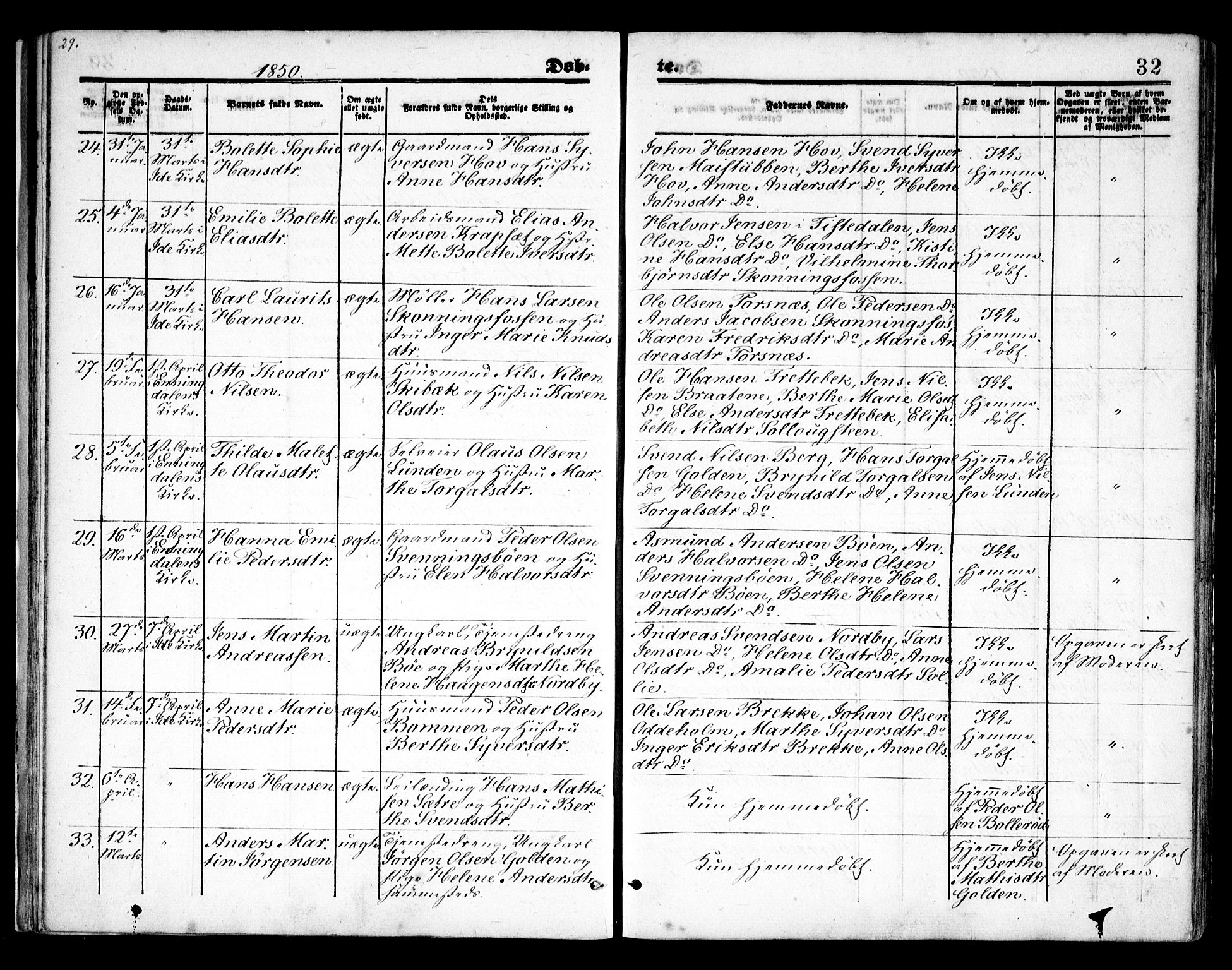 Idd prestekontor Kirkebøker, SAO/A-10911/F/Fc/L0004a: Parish register (official) no. III 4A, 1848-1860, p. 32