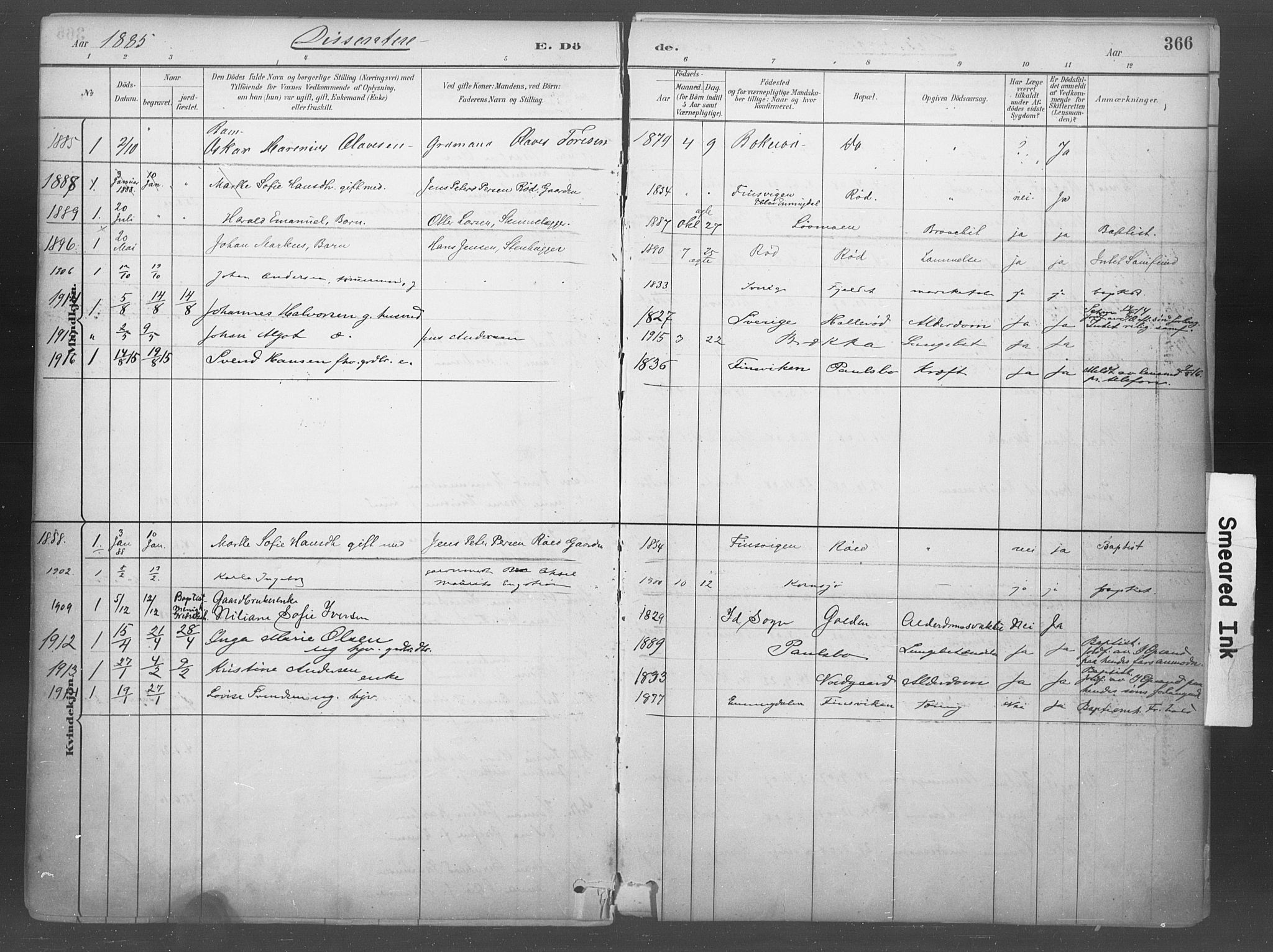 Idd prestekontor Kirkebøker, AV/SAO-A-10911/F/Fb/L0002: Parish register (official) no. II 2, 1882-1923, p. 366