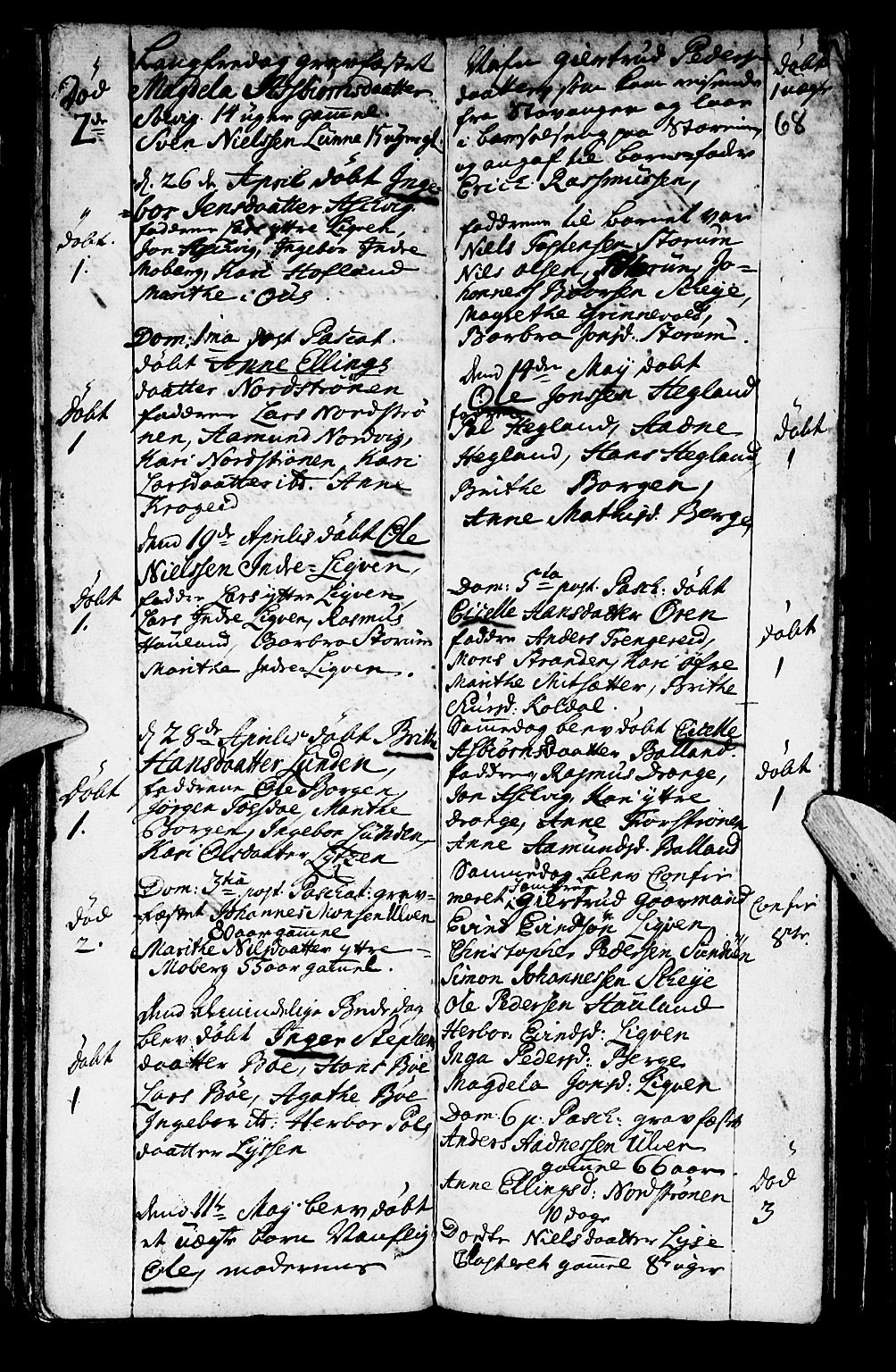 Os sokneprestembete, SAB/A-99929: Parish register (official) no. A 2, 1723-1758, p. 68