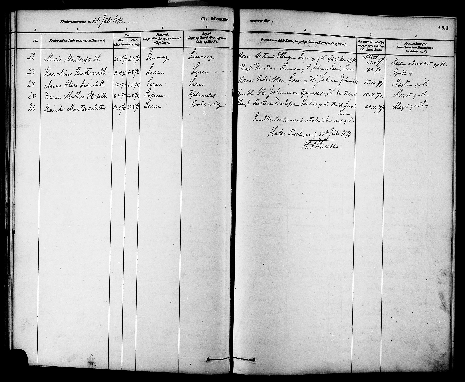 Ministerialprotokoller, klokkerbøker og fødselsregistre - Møre og Romsdal, AV/SAT-A-1454/577/L0896: Parish register (official) no. 577A03, 1880-1898, p. 133