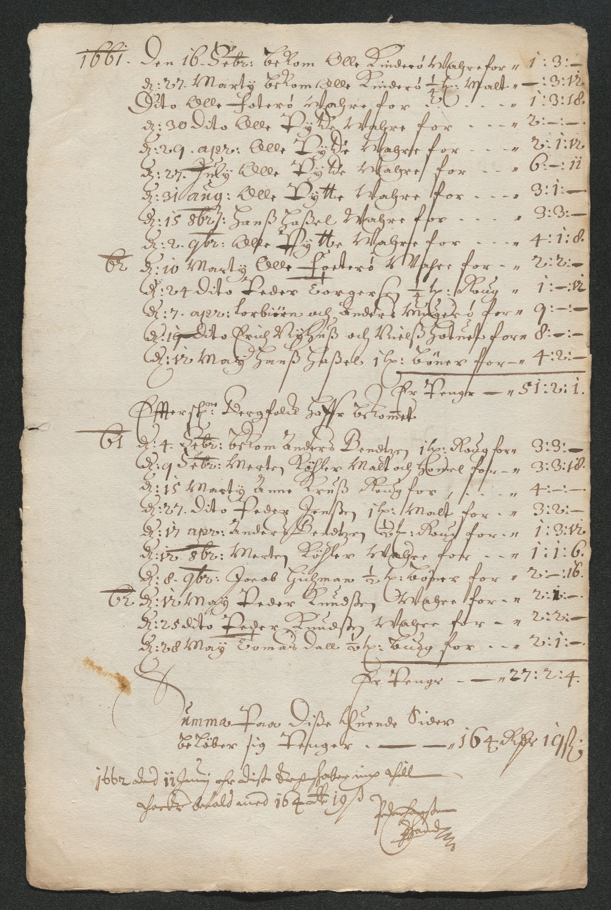 Kongsberg Sølvverk 1623-1816, AV/SAKO-EA-3135/001/D/Dc/Dcd/L0035: Utgiftsregnskap for gruver m.m., 1660-1662, p. 438