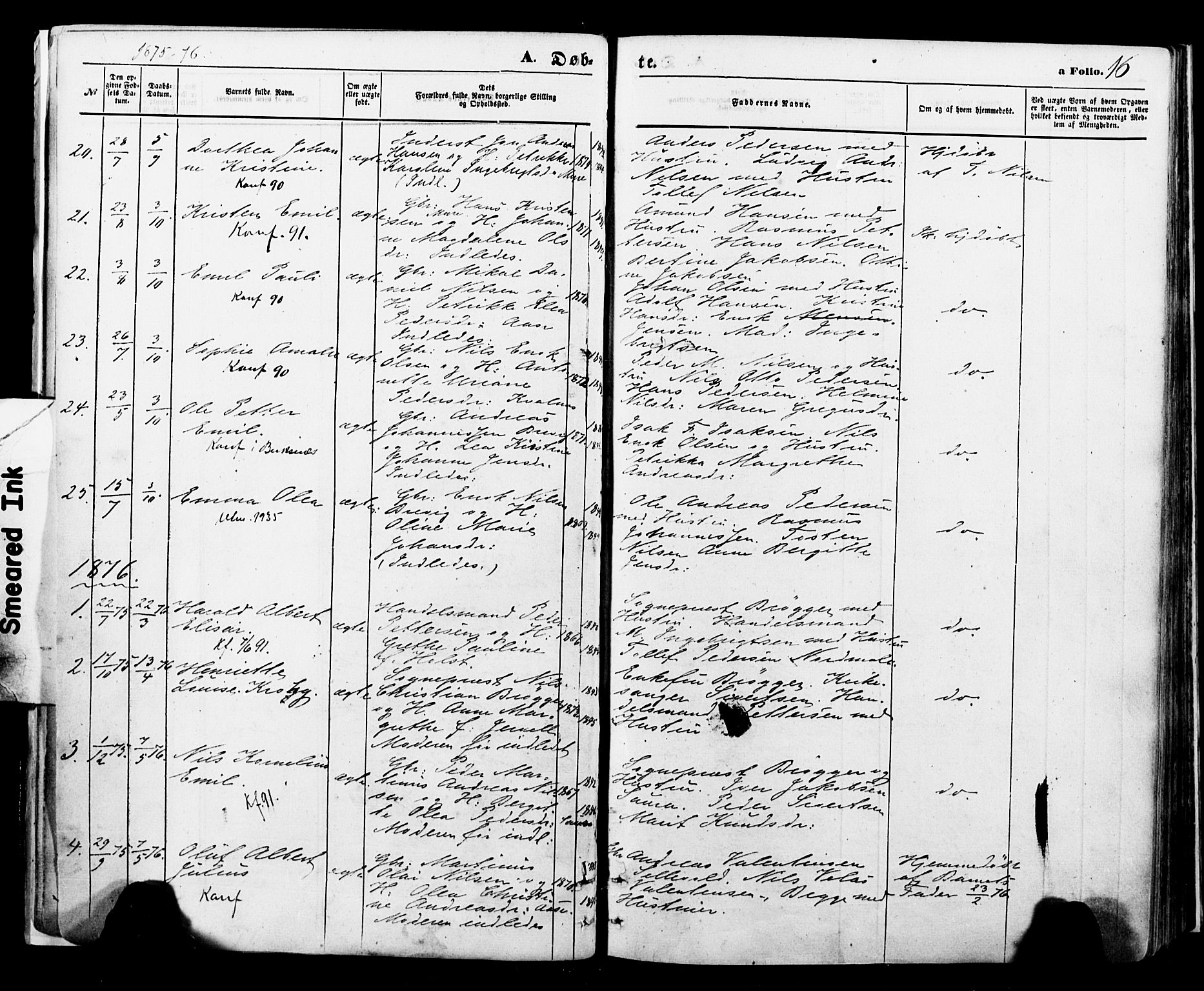 Ministerialprotokoller, klokkerbøker og fødselsregistre - Nordland, AV/SAT-A-1459/897/L1397: Parish register (official) no. 897A05 /1, 1867-1880, p. 16