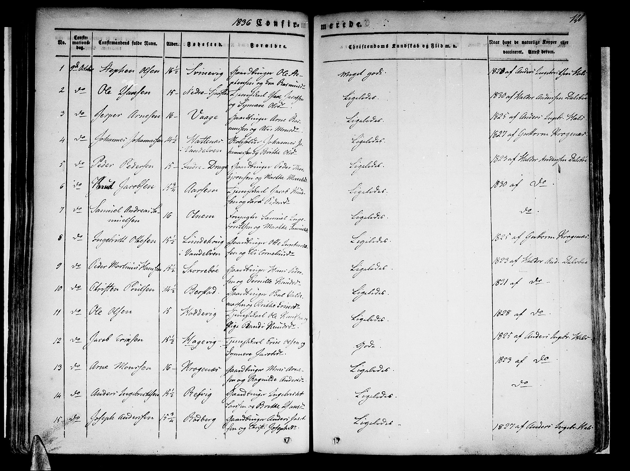 Selje sokneprestembete, SAB/A-99938/H/Ha/Haa/Haaa: Parish register (official) no. A 9, 1829-1844, p. 120
