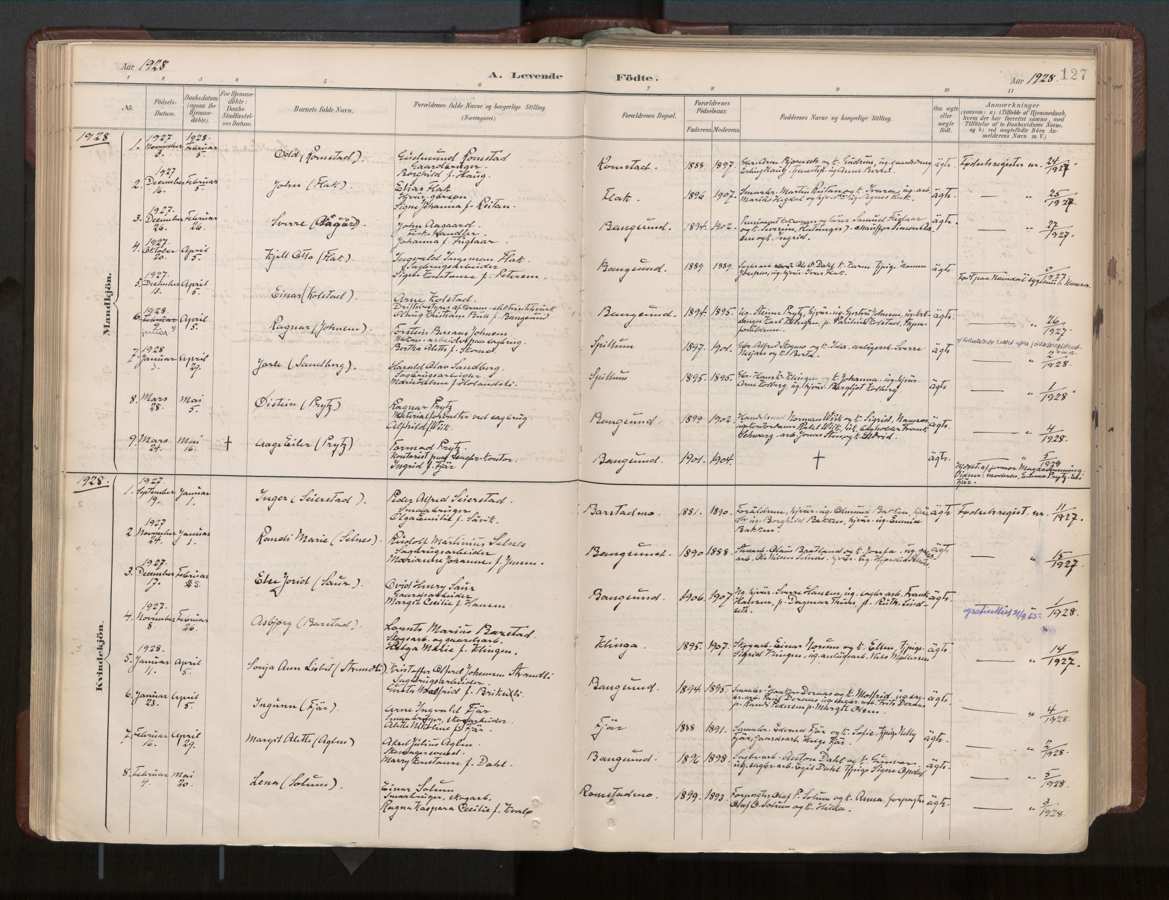 Ministerialprotokoller, klokkerbøker og fødselsregistre - Nord-Trøndelag, SAT/A-1458/770/L0589: Parish register (official) no. 770A03, 1887-1929, p. 127