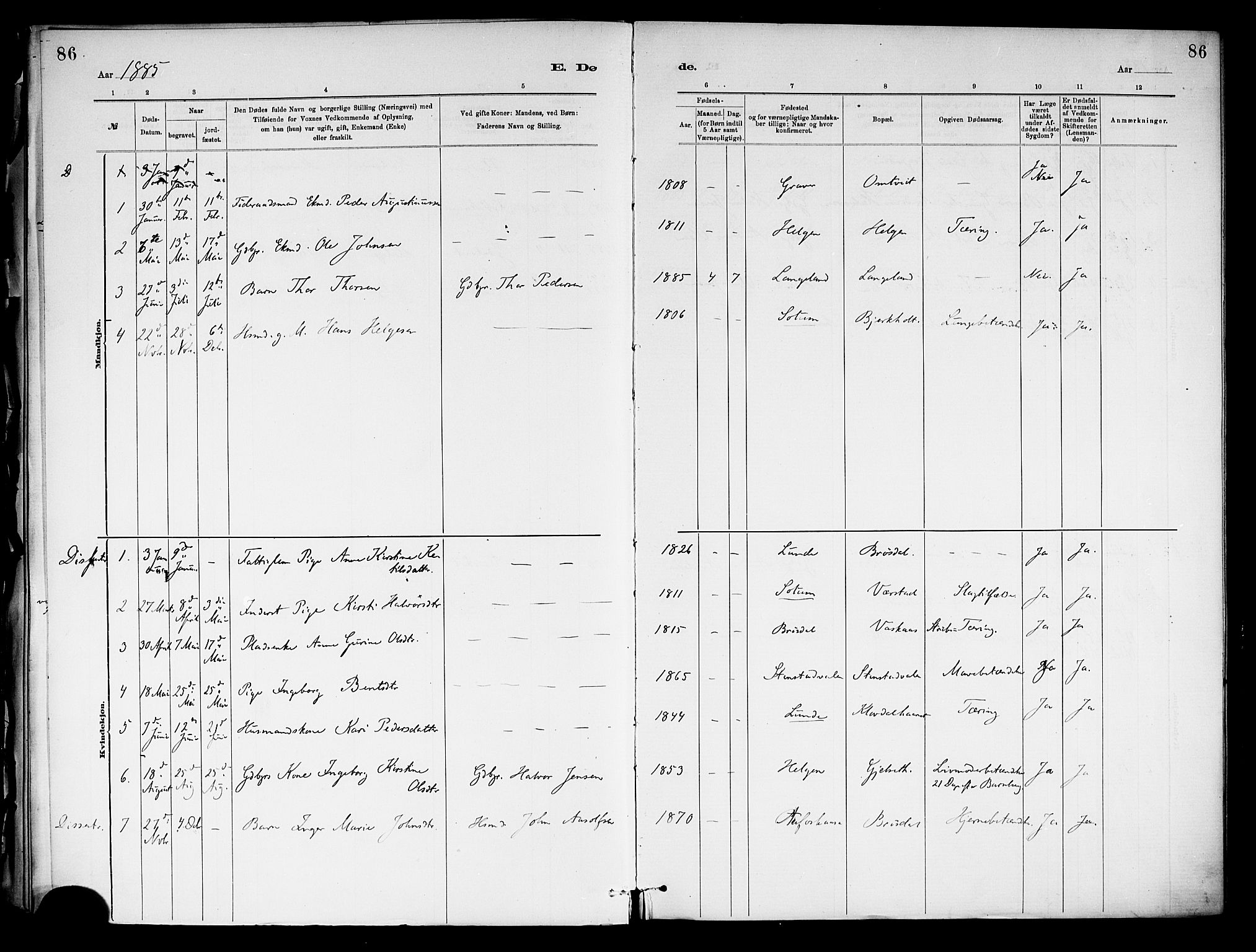 Holla kirkebøker, SAKO/A-272/F/Fa/L0009: Parish register (official) no. 9, 1881-1897, p. 86