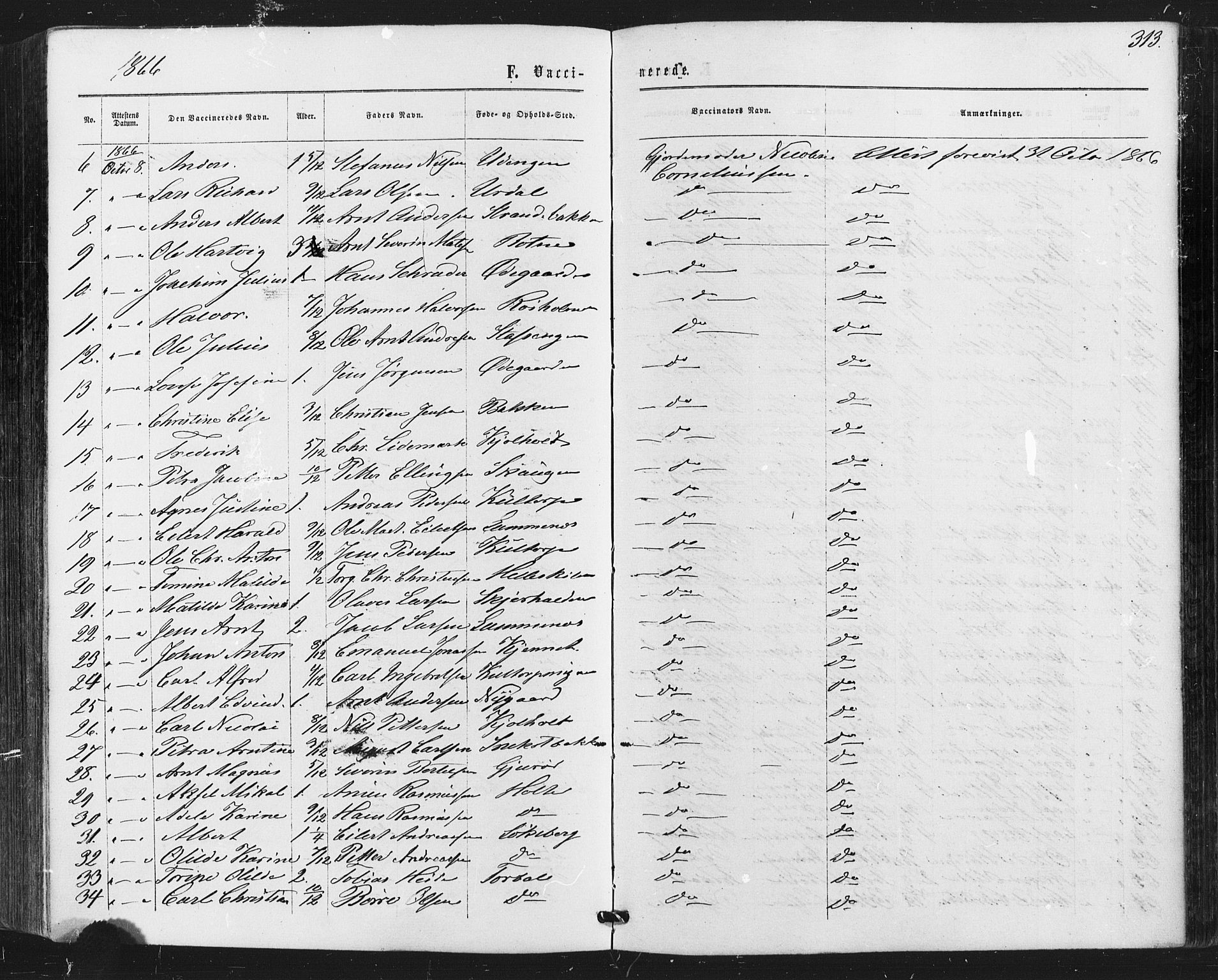 Hvaler prestekontor Kirkebøker, AV/SAO-A-2001/F/Fa/L0007: Parish register (official) no. I 7, 1864-1878, p. 313