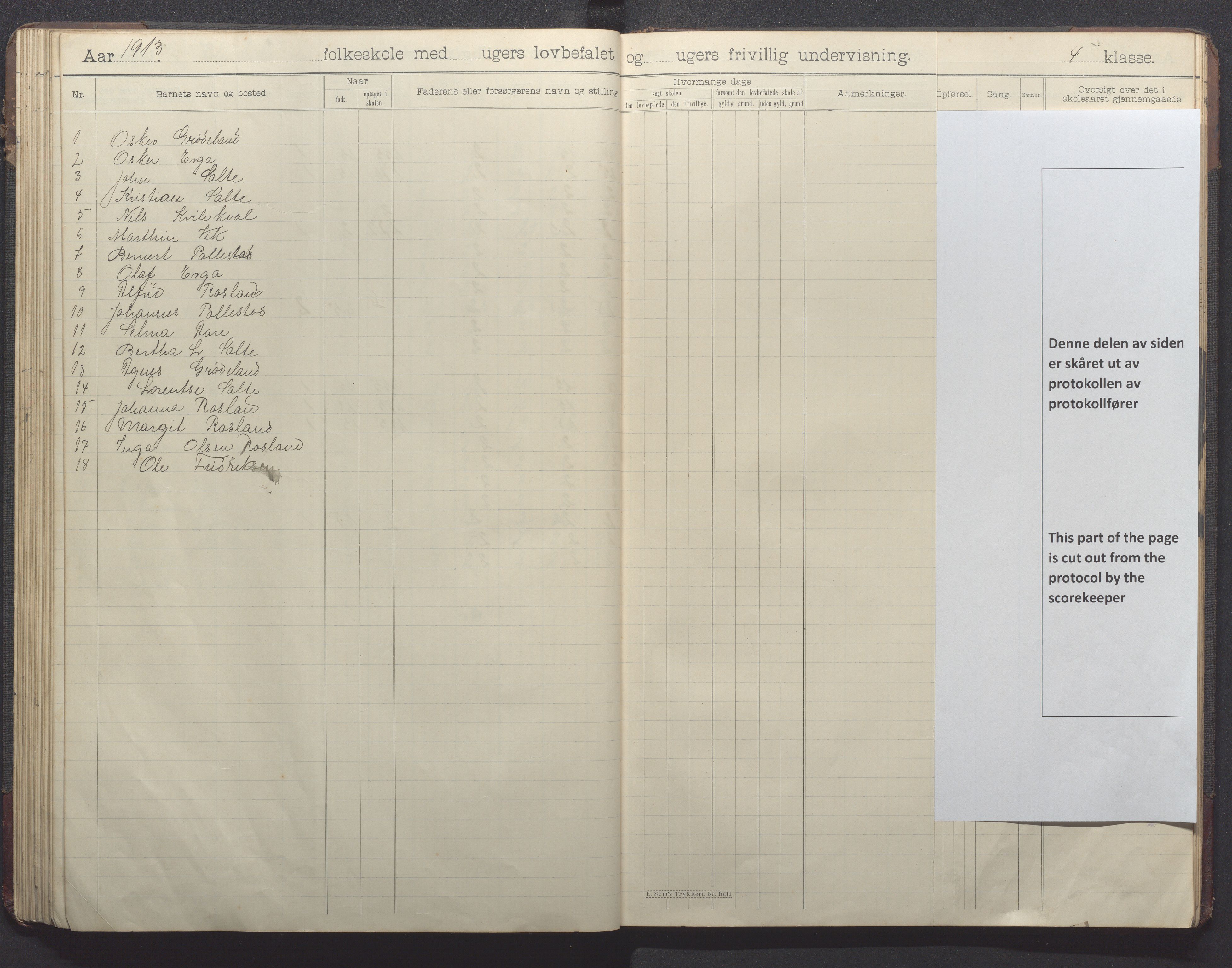 Klepp kommune - Pollestad skule, IKAR/K-100295/H/L0002: Skoleprotokoll, 1901-1916, p. 71