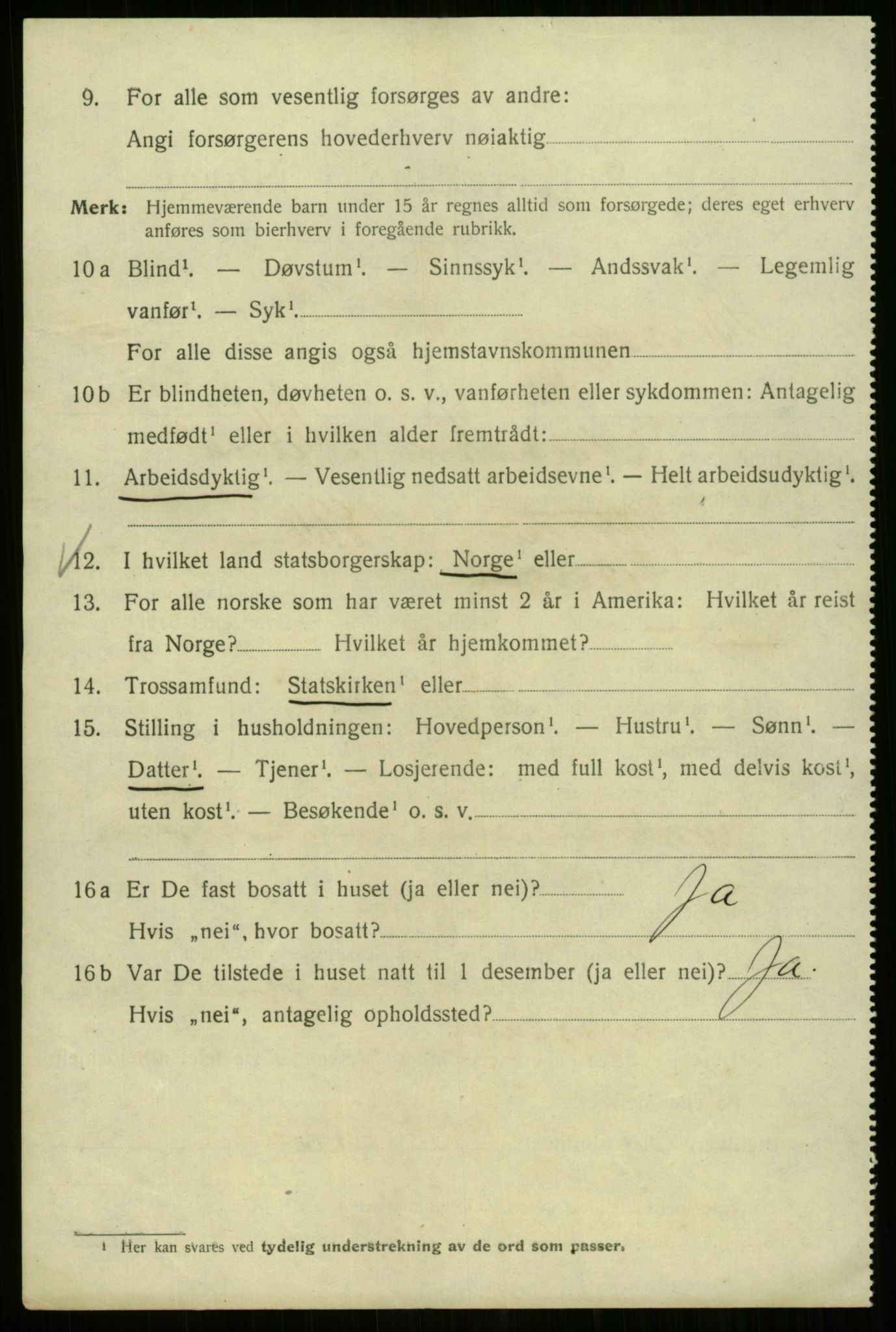 SAB, 1920 census for Bergen, 1920, p. 223647