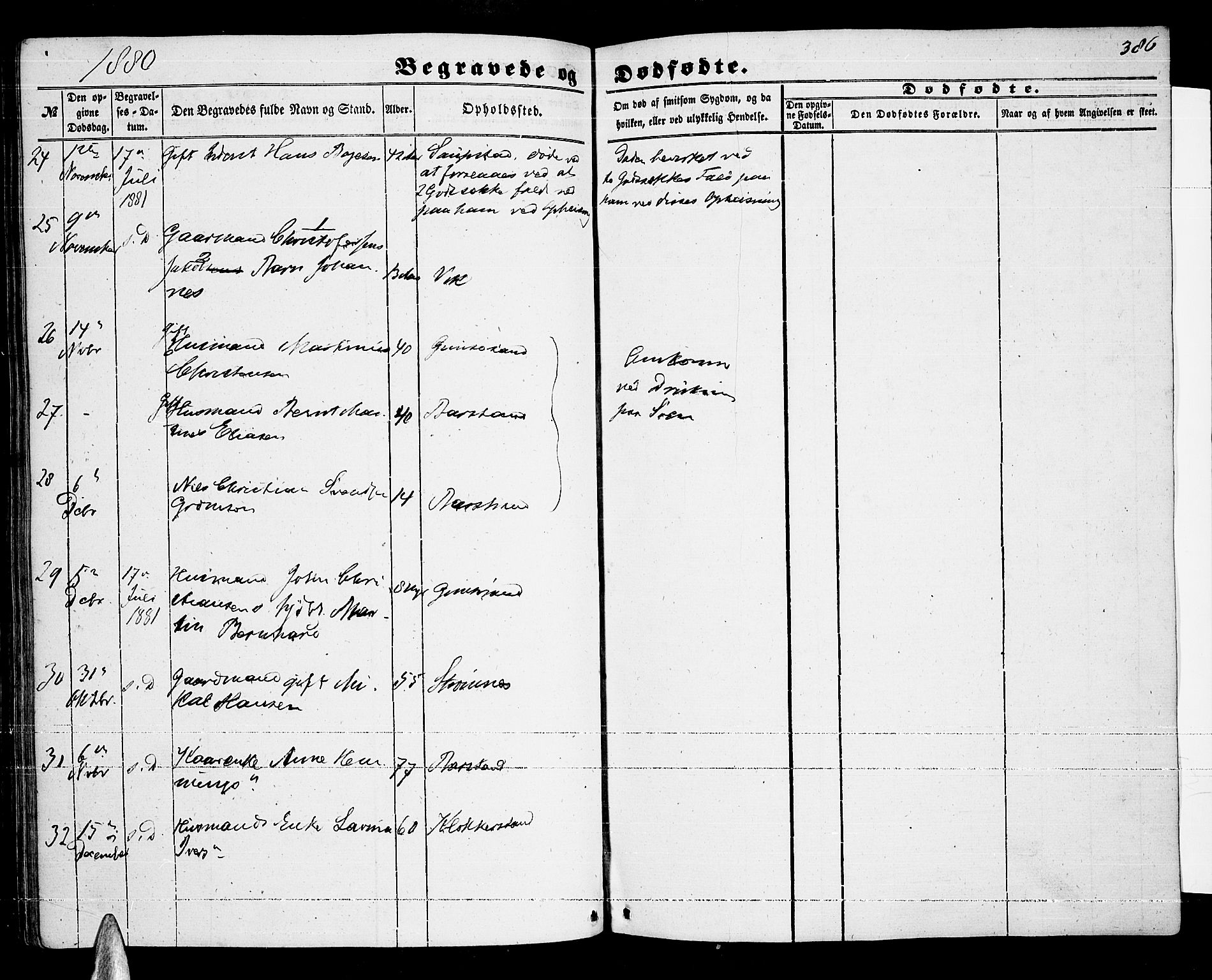 Ministerialprotokoller, klokkerbøker og fødselsregistre - Nordland, AV/SAT-A-1459/876/L1102: Parish register (copy) no. 876C01, 1852-1886, p. 386