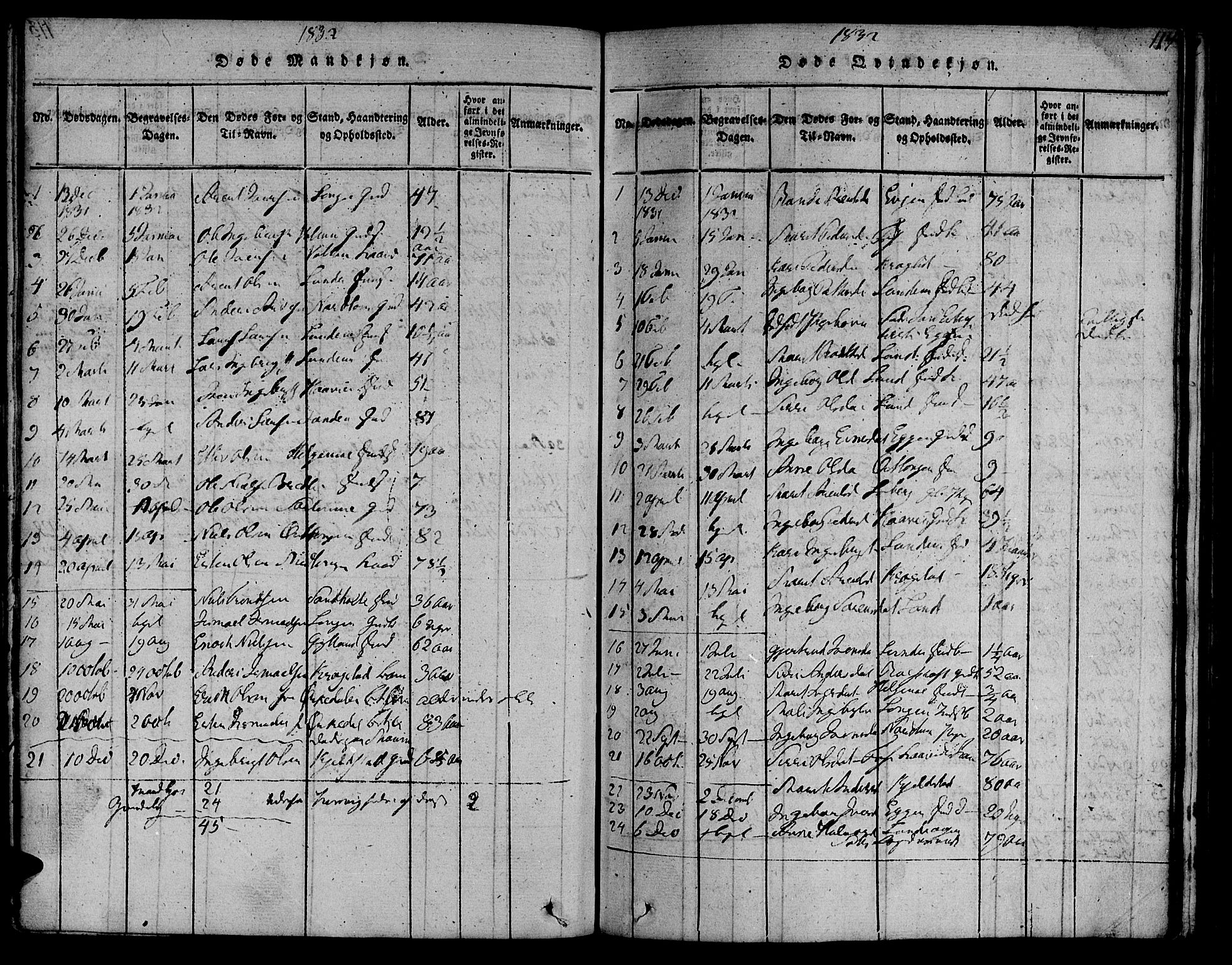 Ministerialprotokoller, klokkerbøker og fødselsregistre - Sør-Trøndelag, SAT/A-1456/692/L1102: Parish register (official) no. 692A02, 1816-1842, p. 114