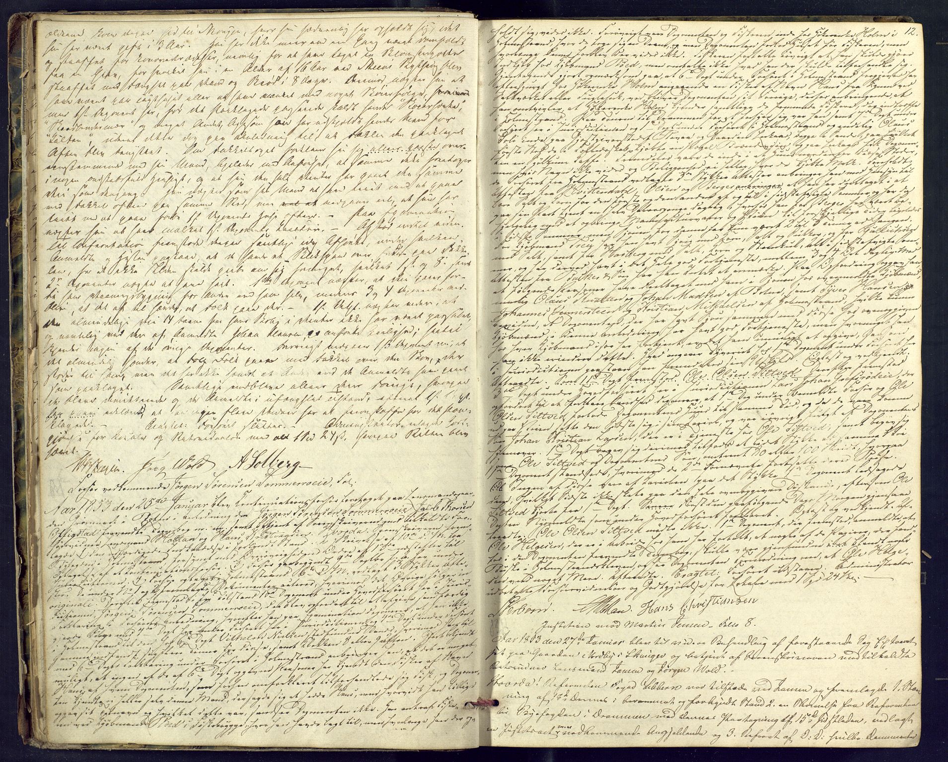 Nordre Jarlsberg sorenskriveri, AV/SAKO-A-80/F/Fb/Fba/L0012: Ekstrarettsprotokoll, 1852-1855, p. 12