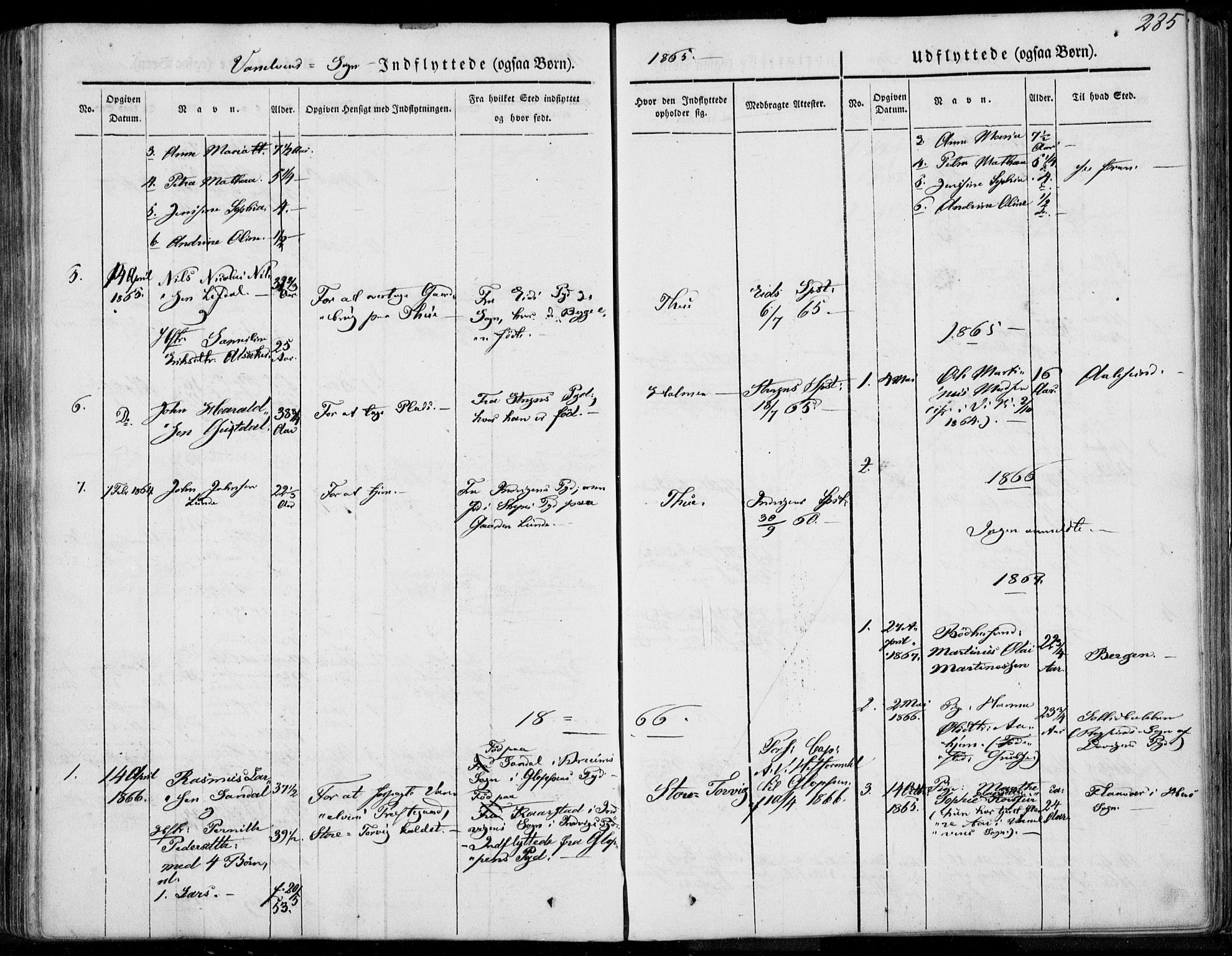 Ministerialprotokoller, klokkerbøker og fødselsregistre - Møre og Romsdal, AV/SAT-A-1454/501/L0006: Parish register (official) no. 501A06, 1844-1868, p. 285