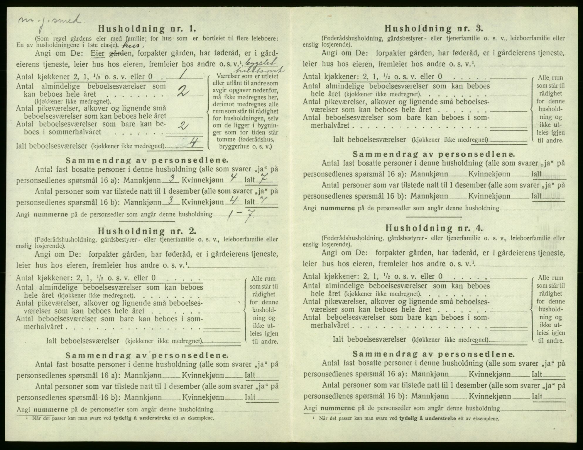 SAB, 1920 census for Stord, 1920, p. 351