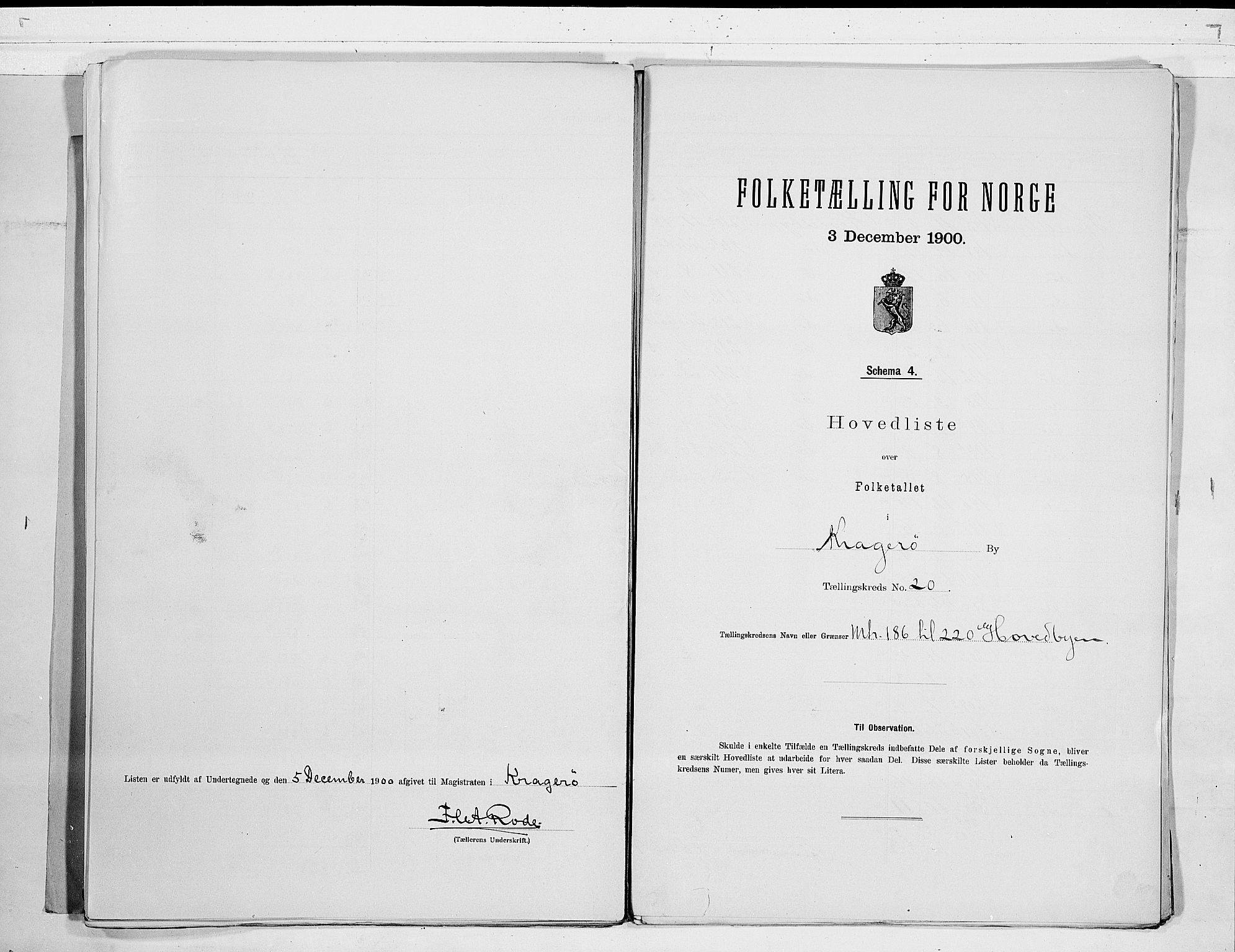 SAKO, 1900 census for Kragerø, 1900, p. 42