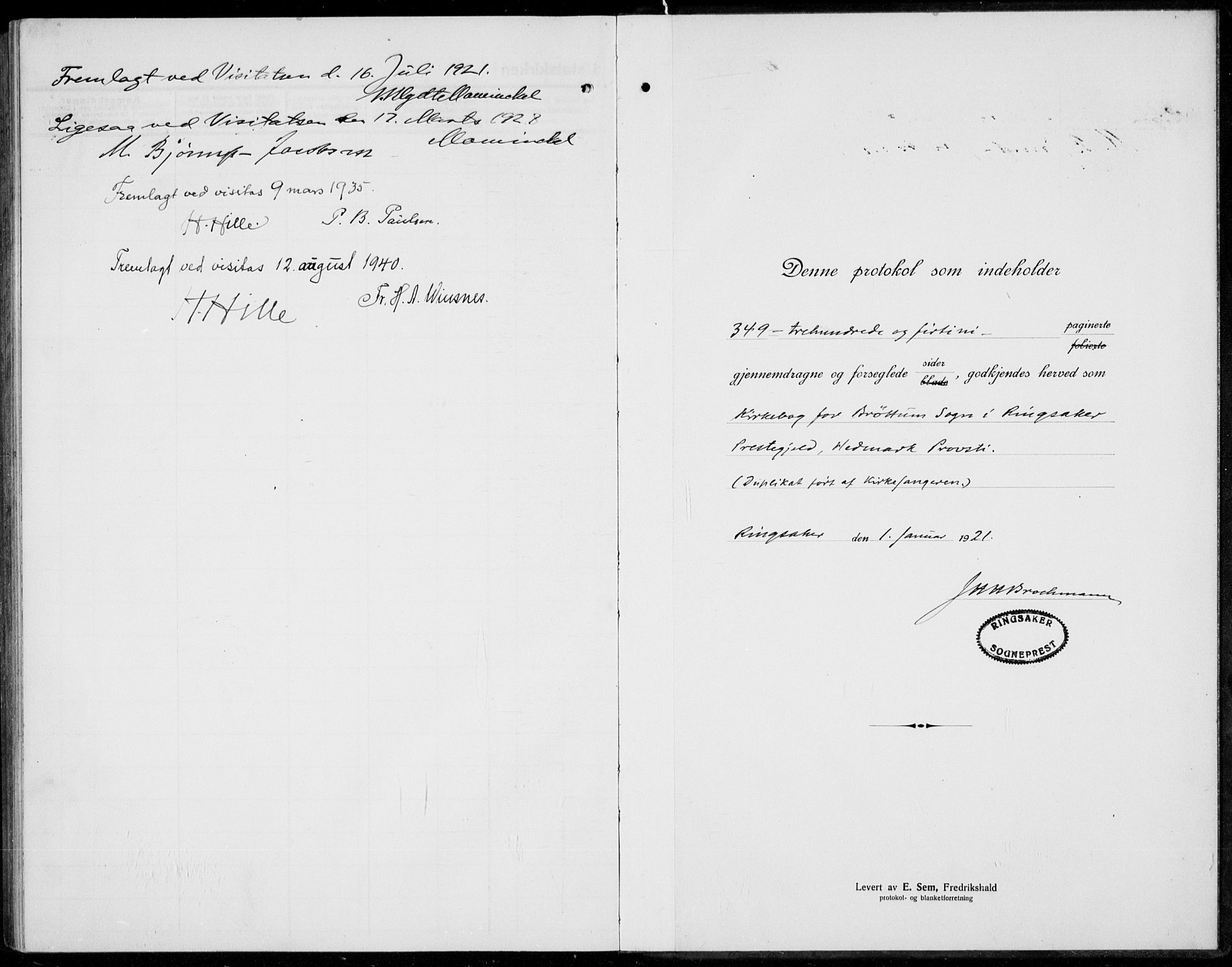 Brøttum prestekontor, SAH/PREST-016/L/La/L0001: Parish register (copy) no. 1, 1921-1941