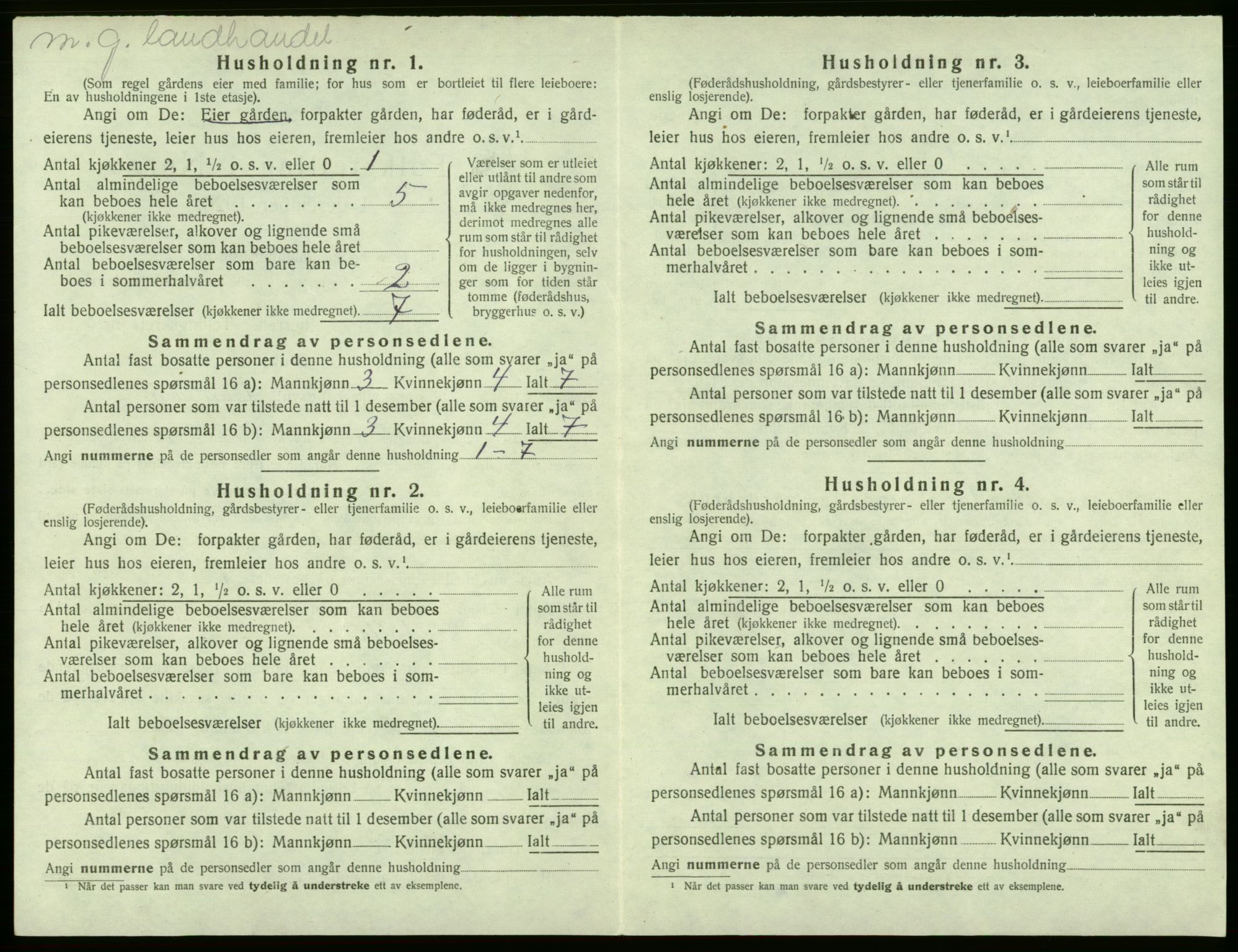 SAB, 1920 census for Sund, 1920, p. 586